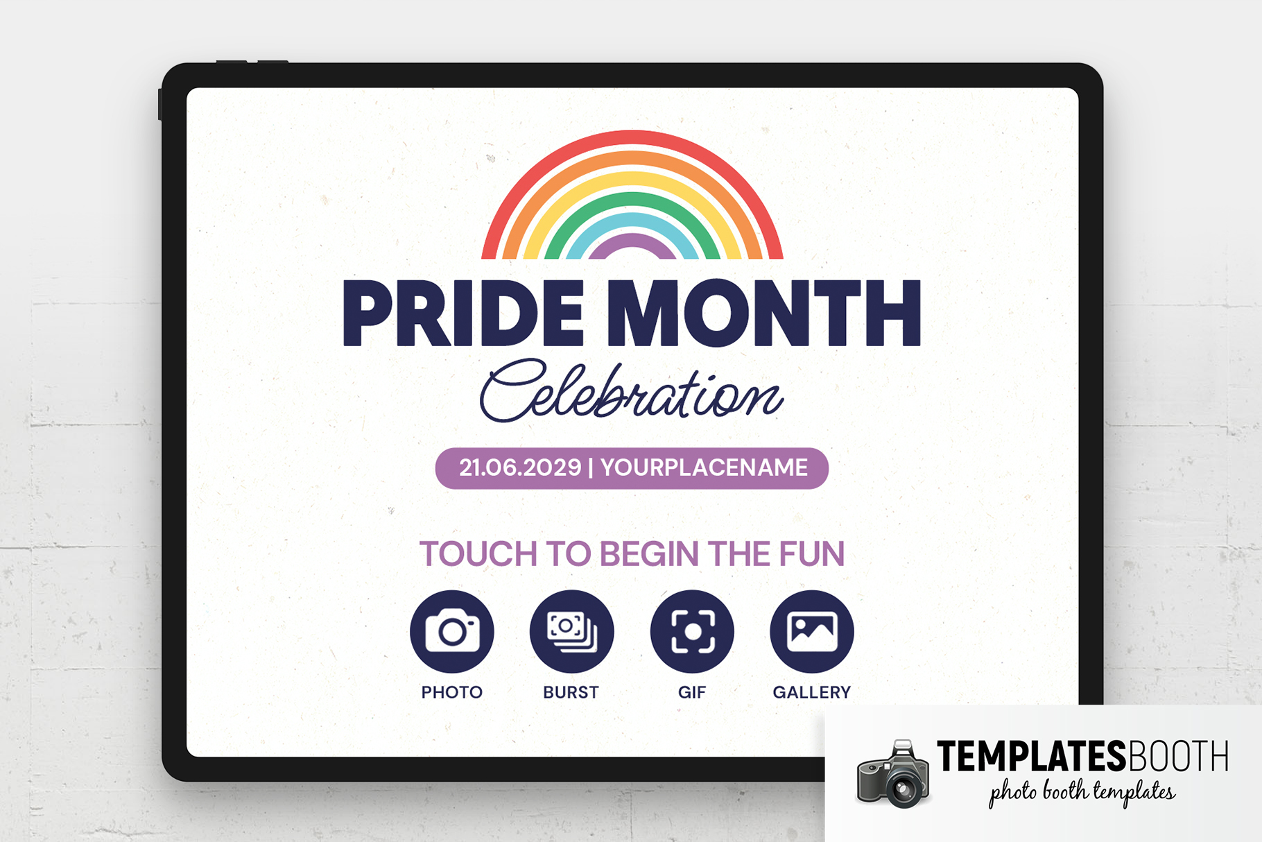 Pride Month Photo Booth Welcome Screen