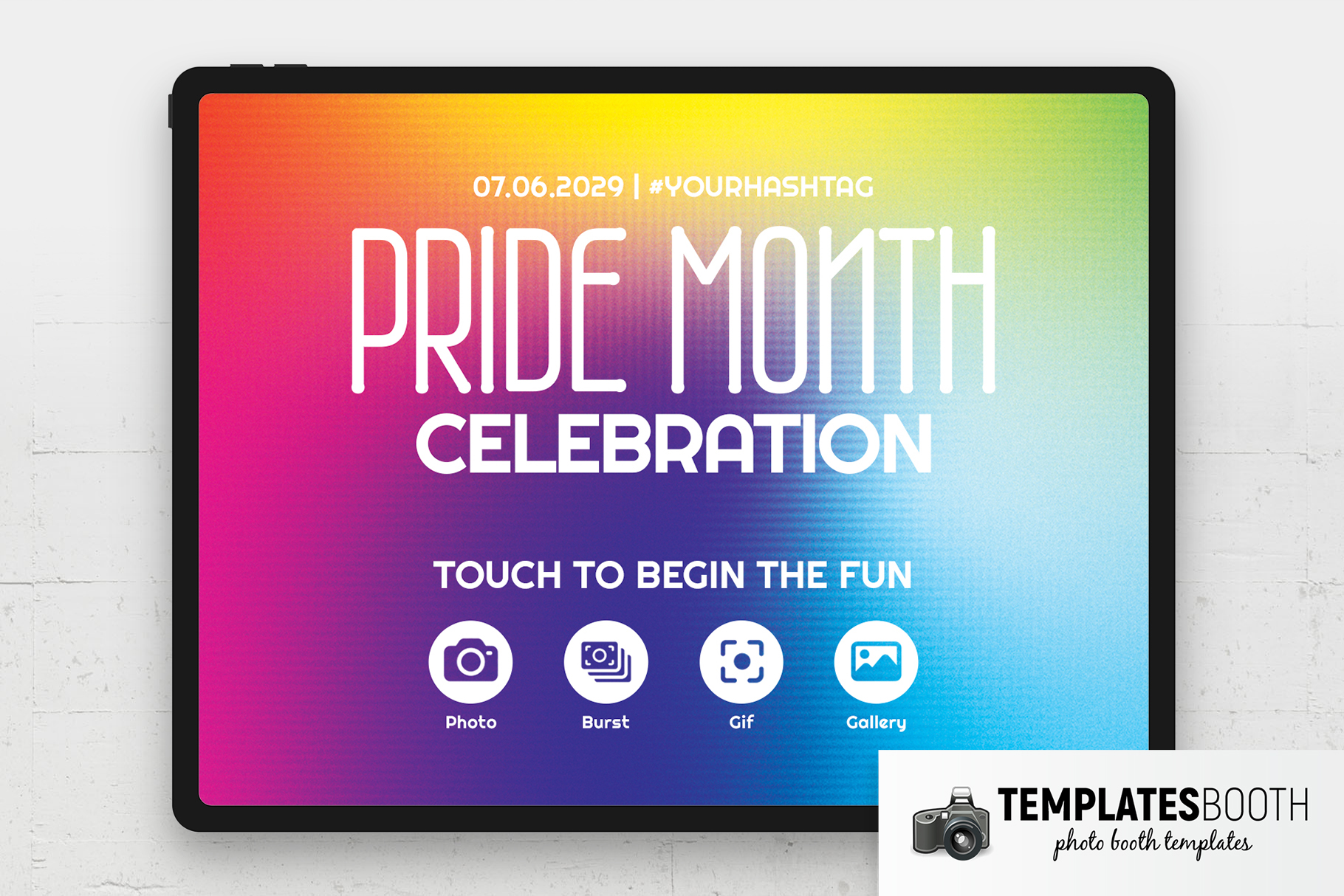 Vibrant Pride Month Photo Booth Welcome Screen