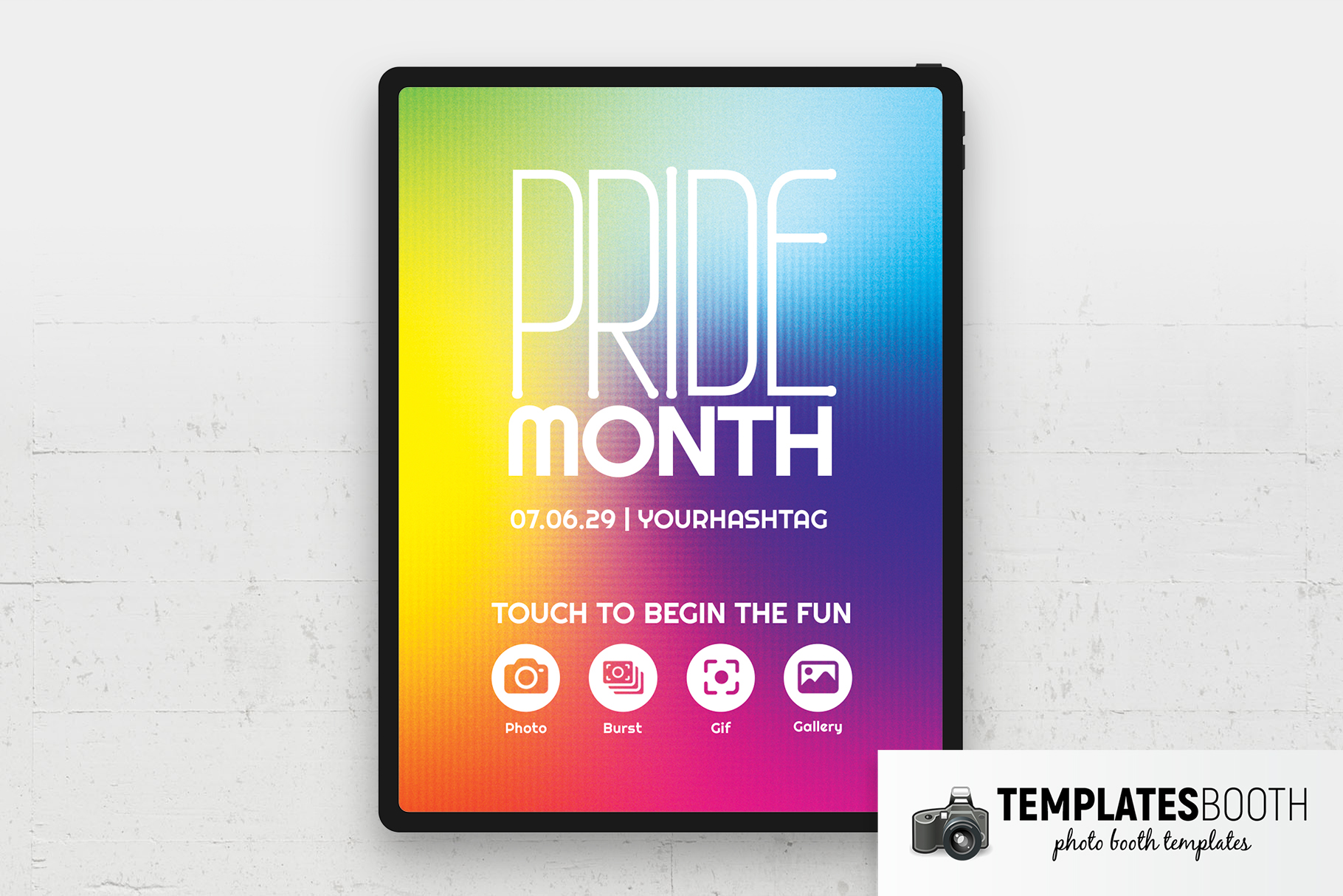 Vibrant Pride Month Photo Booth Welcome Screen