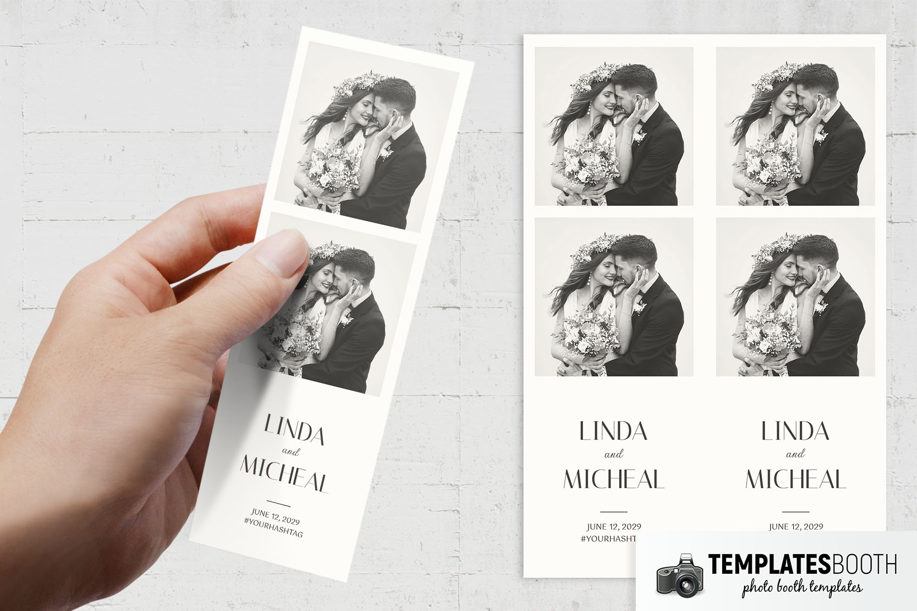 Off-White Wedding Photo Booth Template