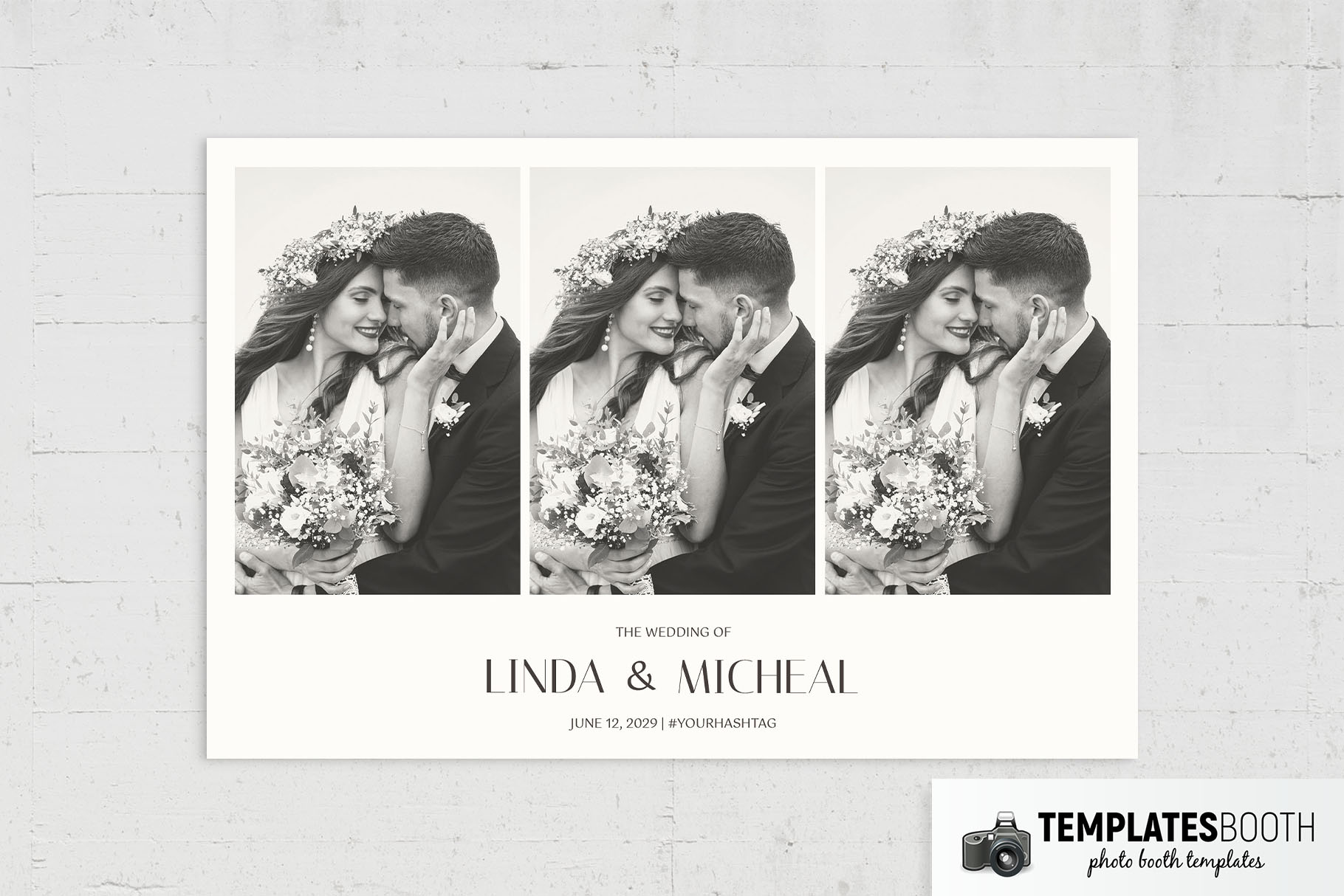 Off-White Wedding Photo Booth Template