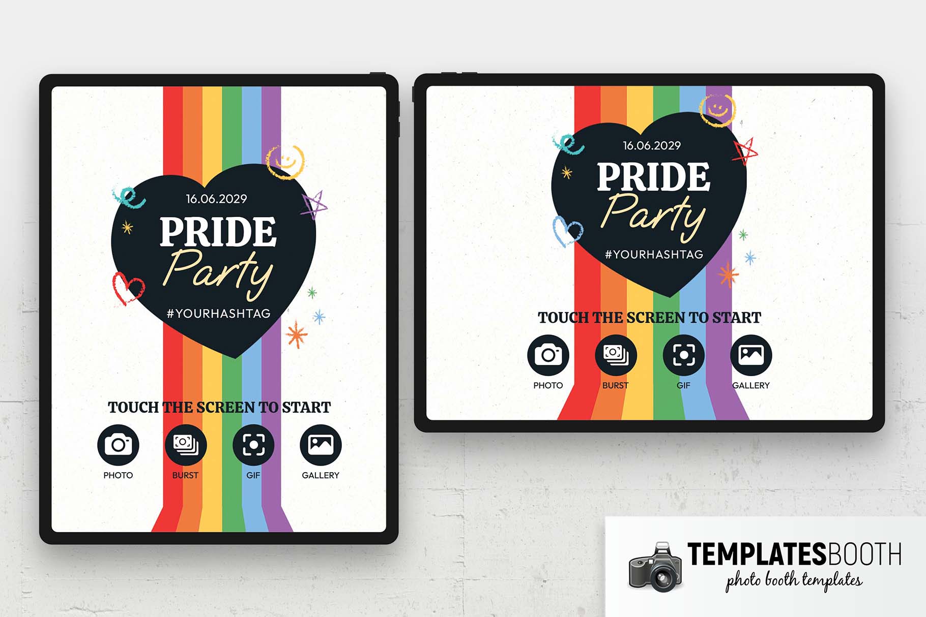LGBT Pride Party Photo Booth Welcome Screen