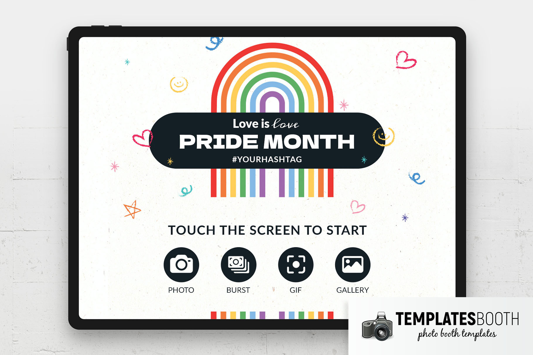 Simple LGBT Photo Booth Welcome Screen