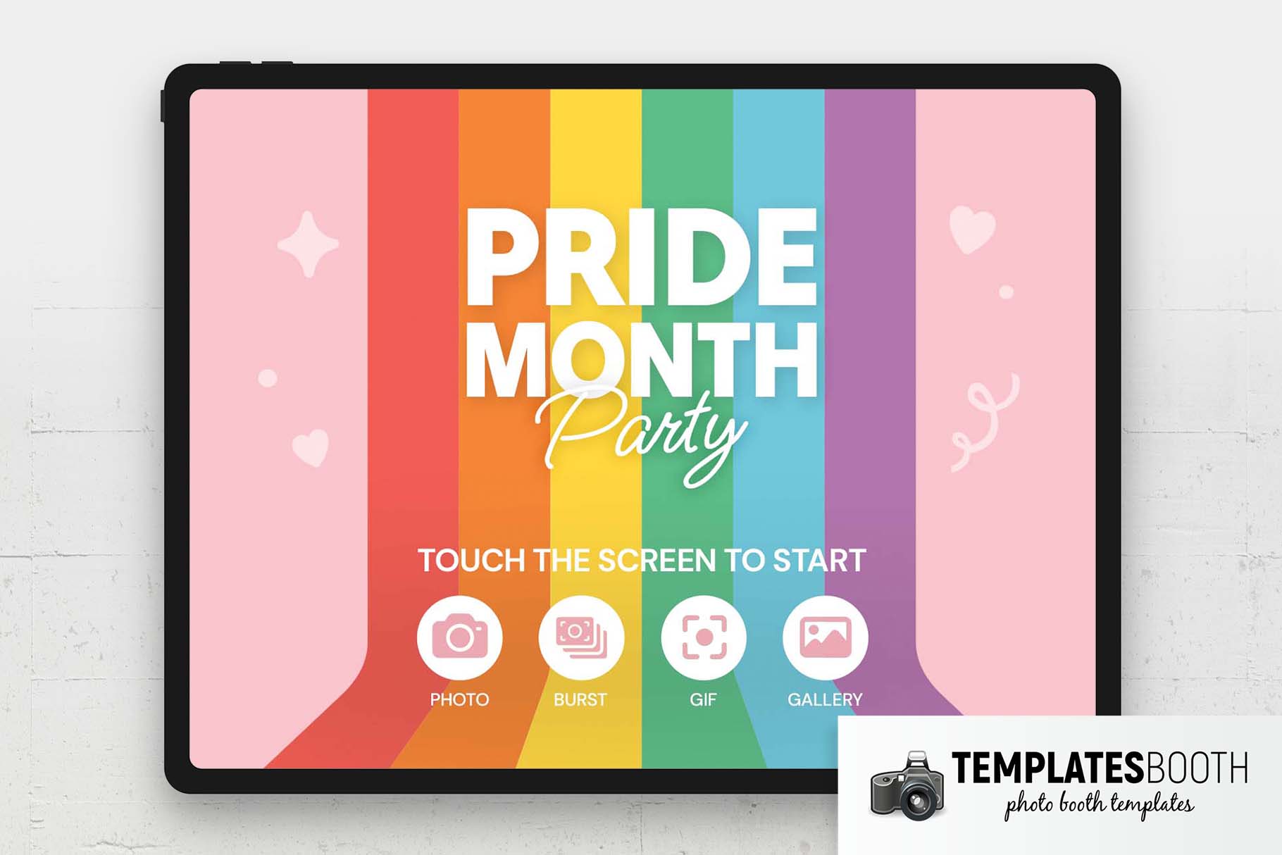 Pride Month Photo Booth  Welcome Screen