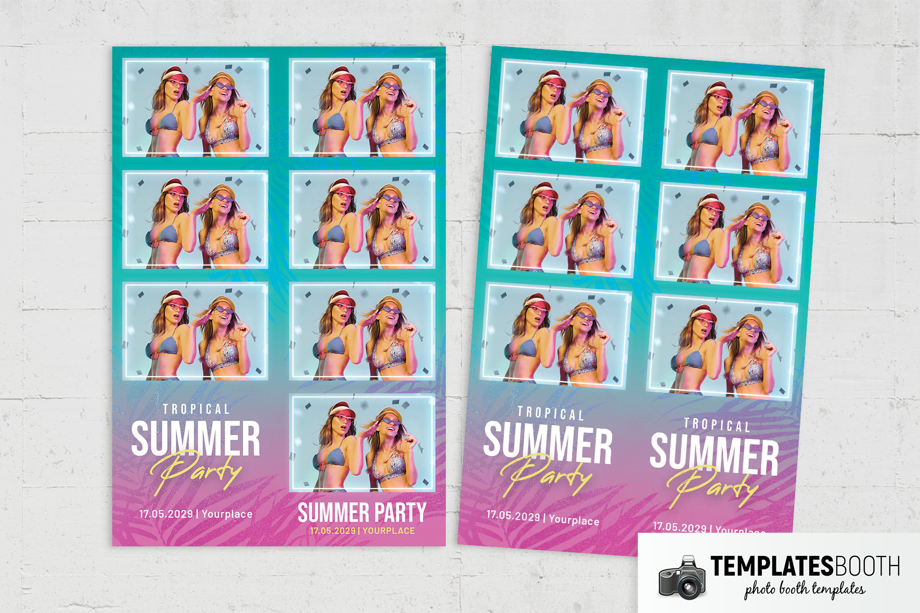 Modèle de Cabine Photo Tropical Summer Party