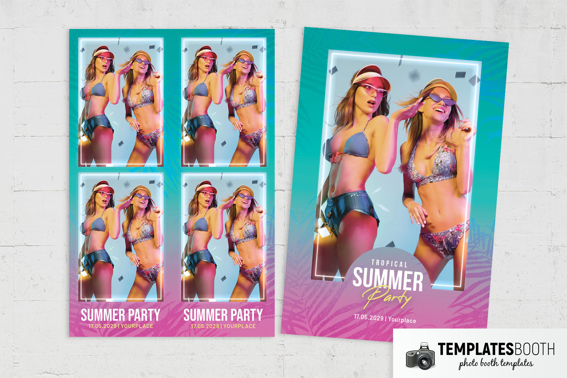 Tropical Summer Party Photo Booth Template