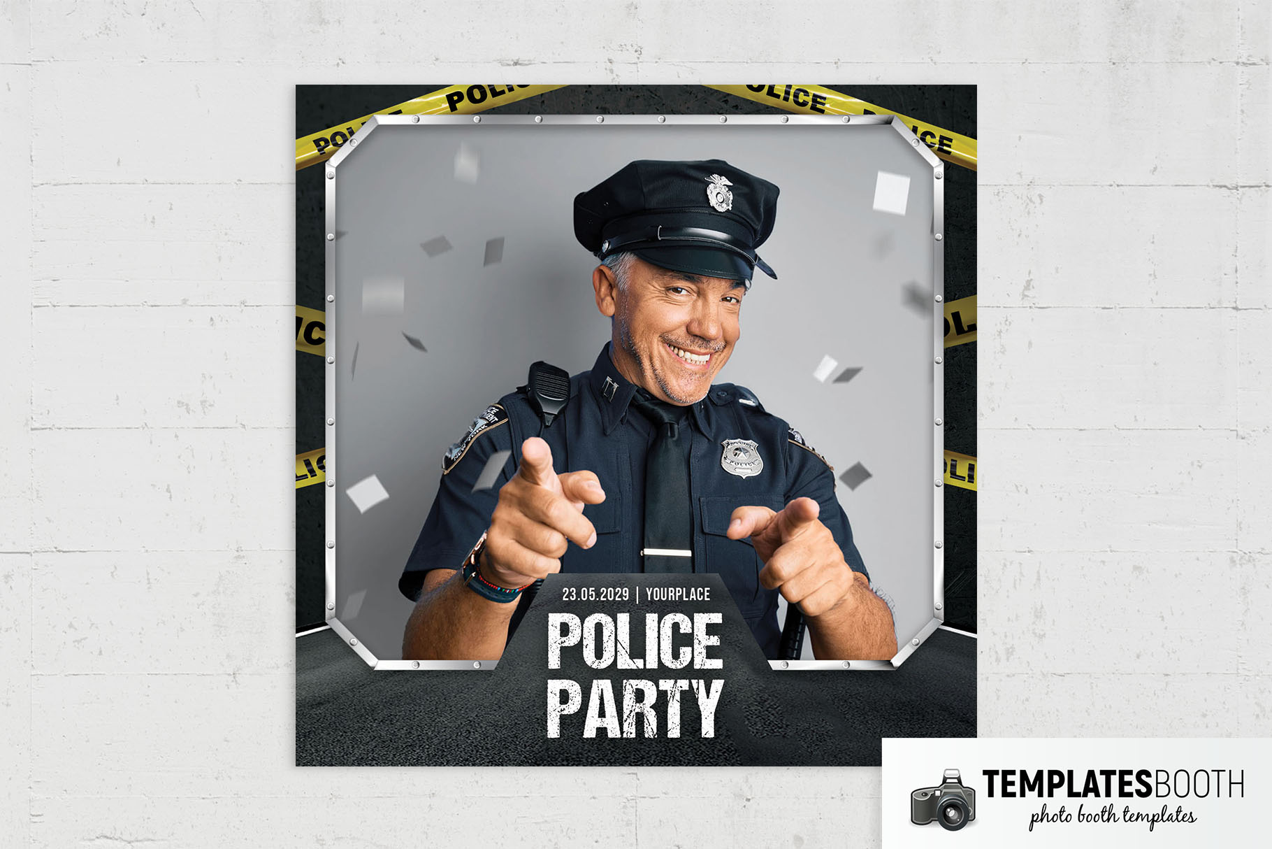 Modèle de cabine photo Police Party