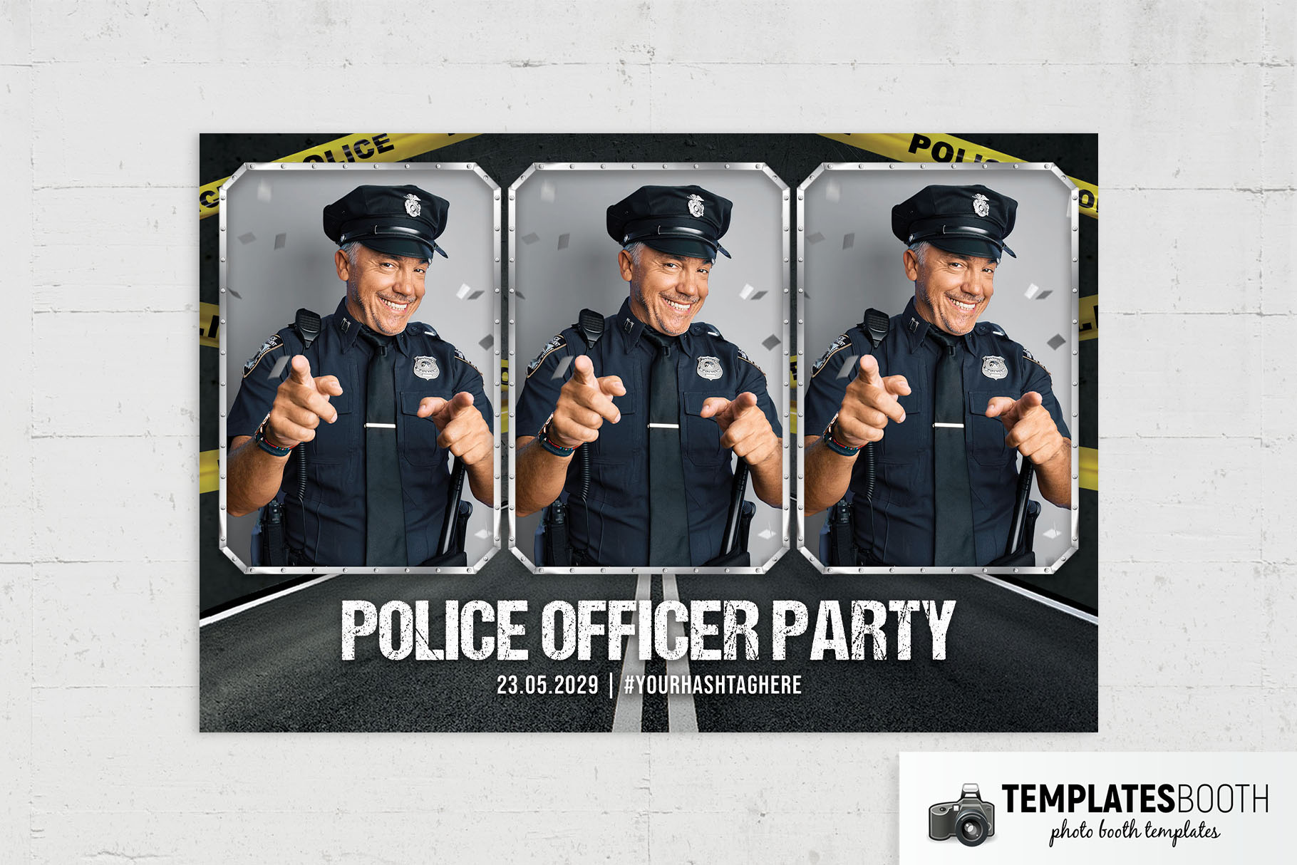 Modèle de cabine photo Police Party