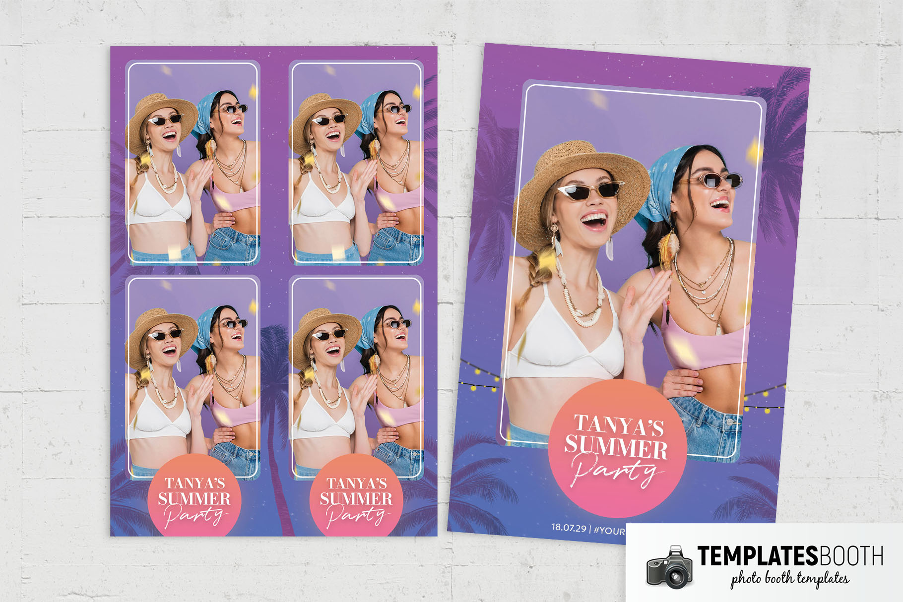 Summer Sunset Photo Booth Template