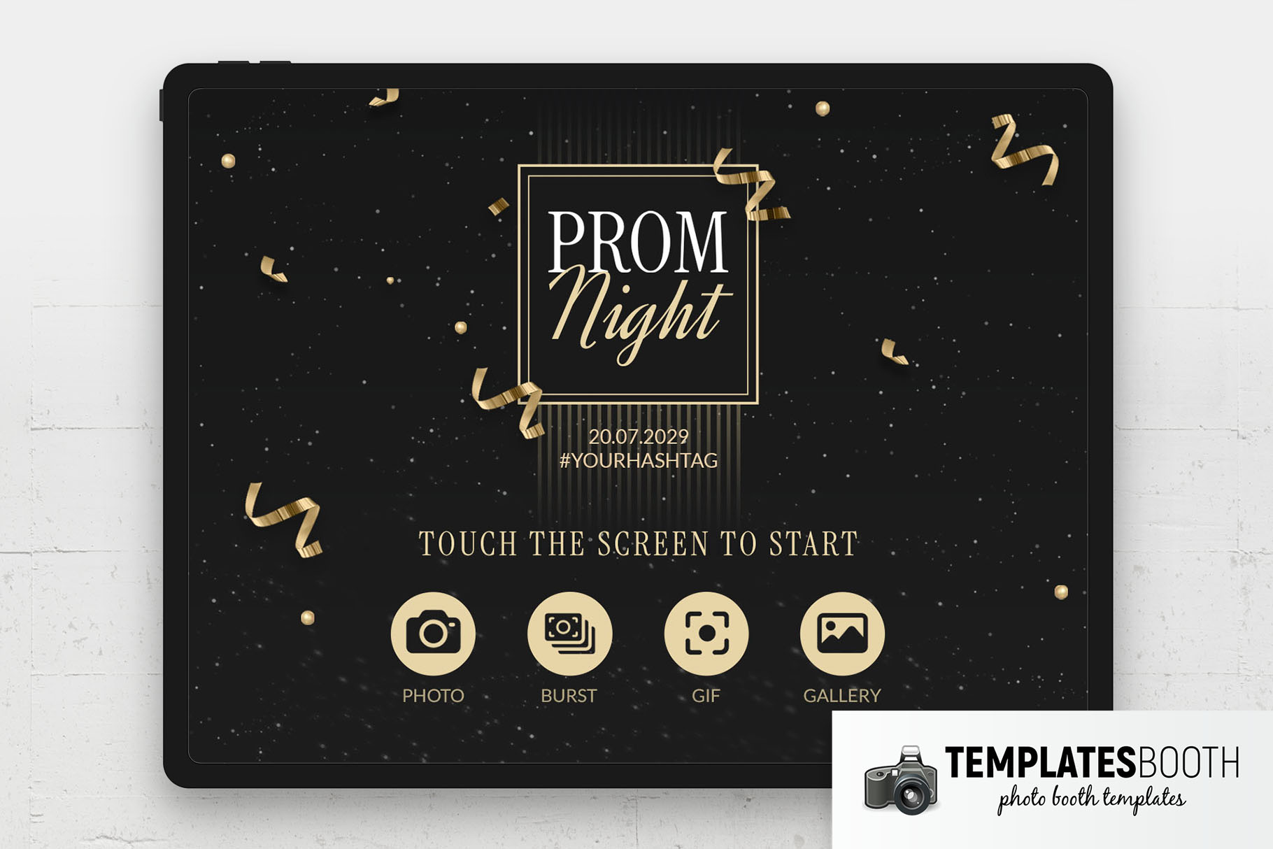 Prom Night Photo Booth Welcome Screen