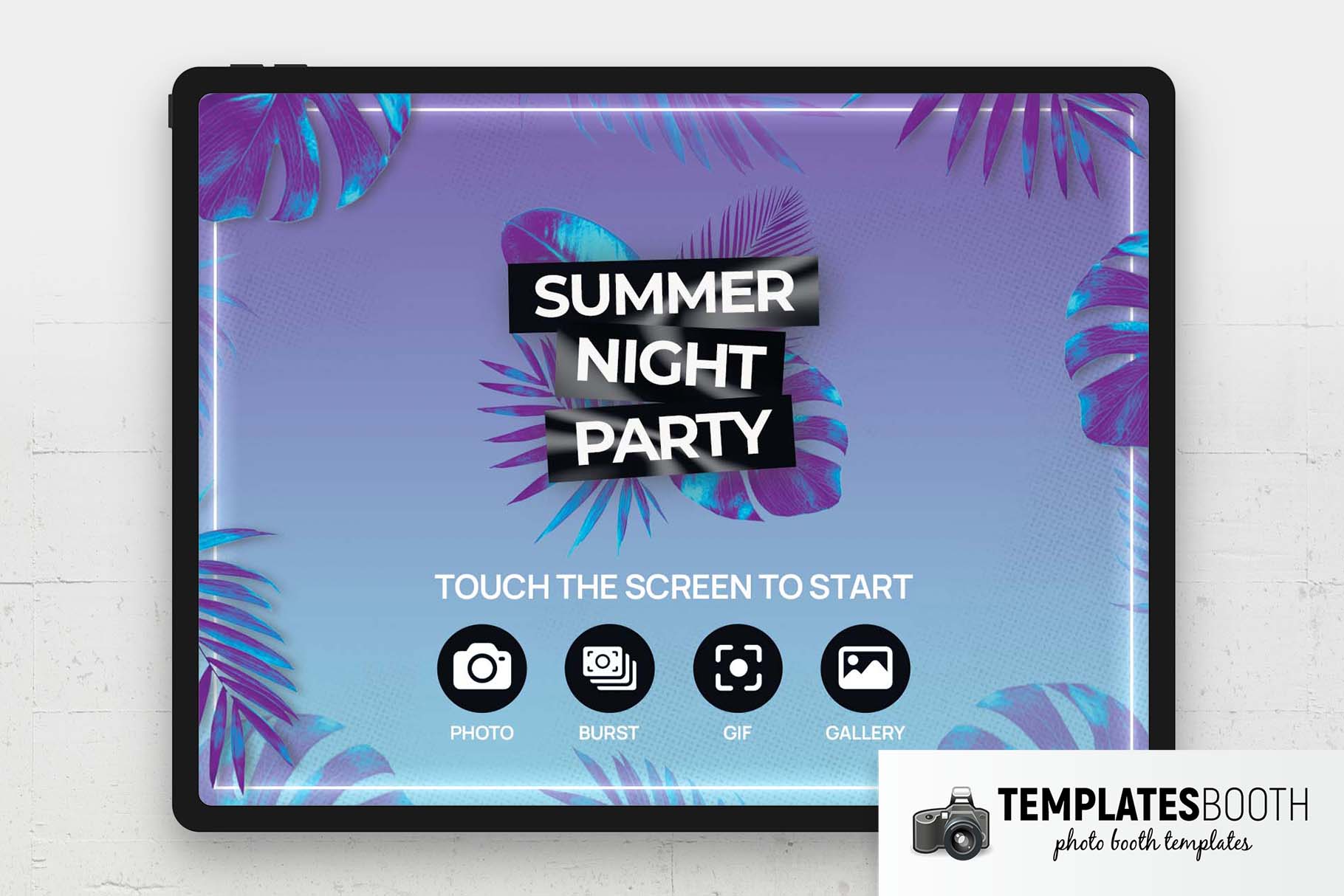 Summer Nightclub Party Photo Booth Welcome Screen