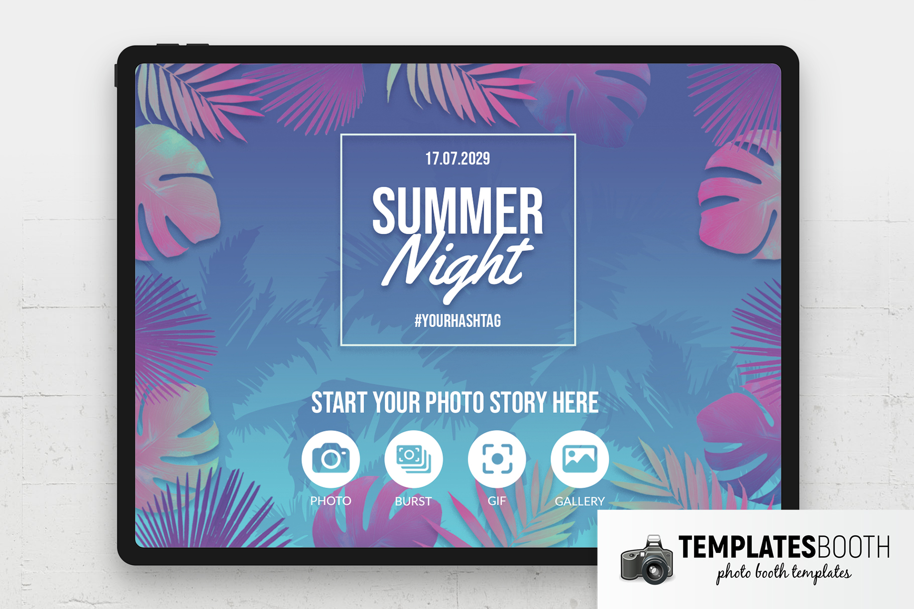 Free Summer Party Photo Booth Welcome Screen