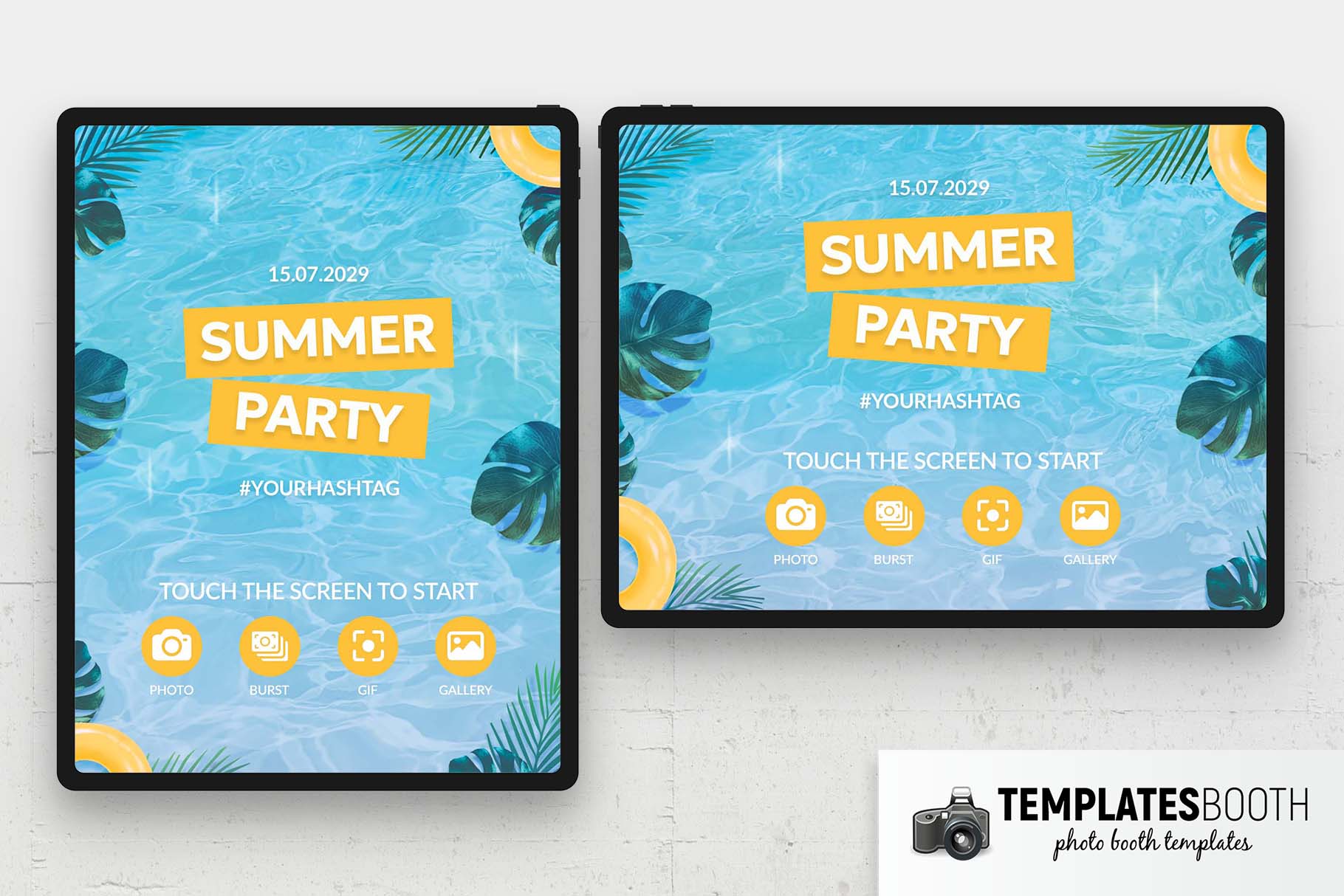 Summer Pool Party Photo Booth Welcome Screen