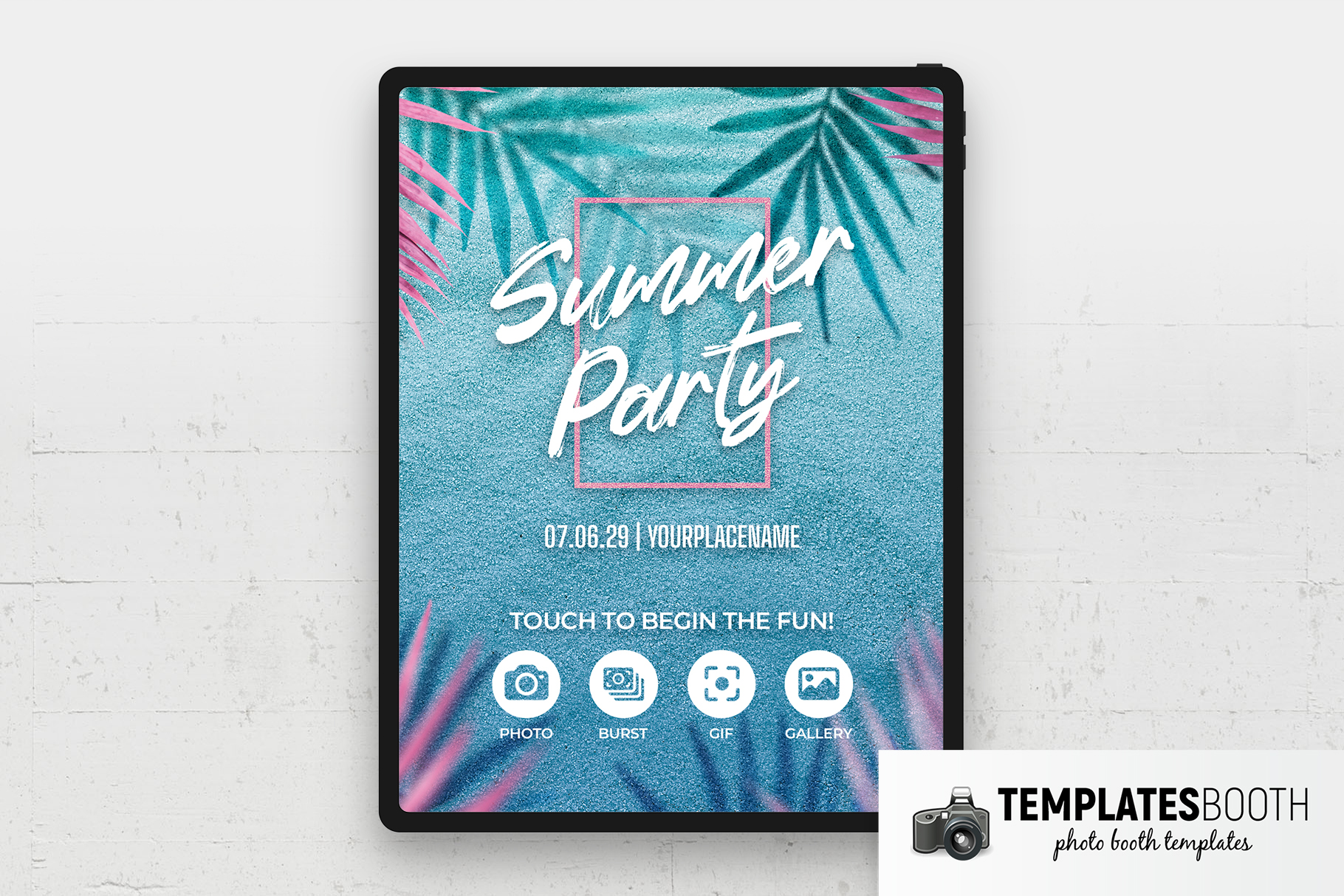 Summer Vibes Photo Booth Welcome Screen