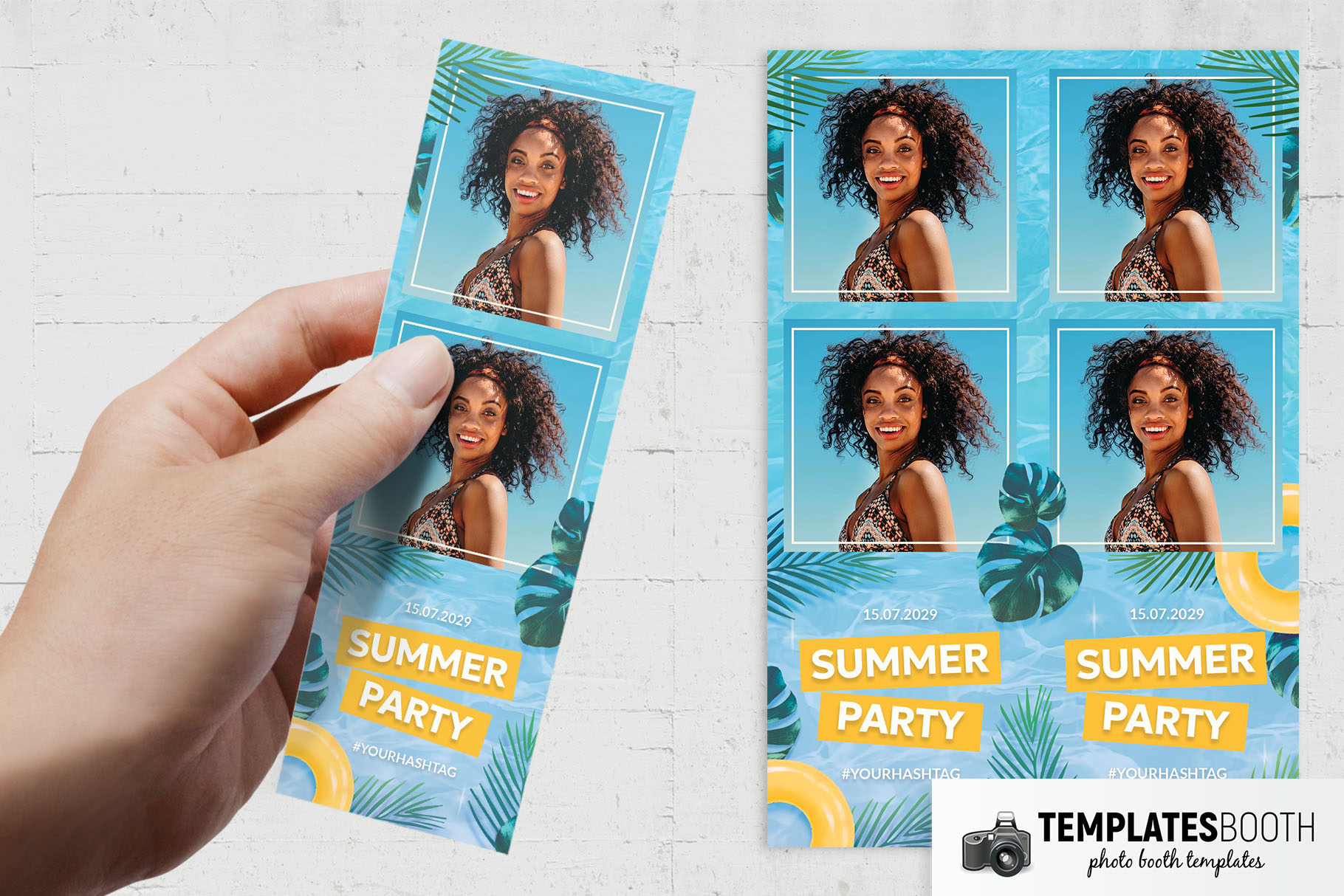 Summer Pool Party Photo Booth Template