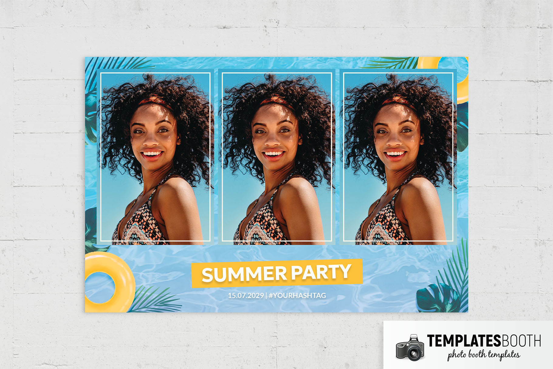Summer Pool Party Photo Booth Template