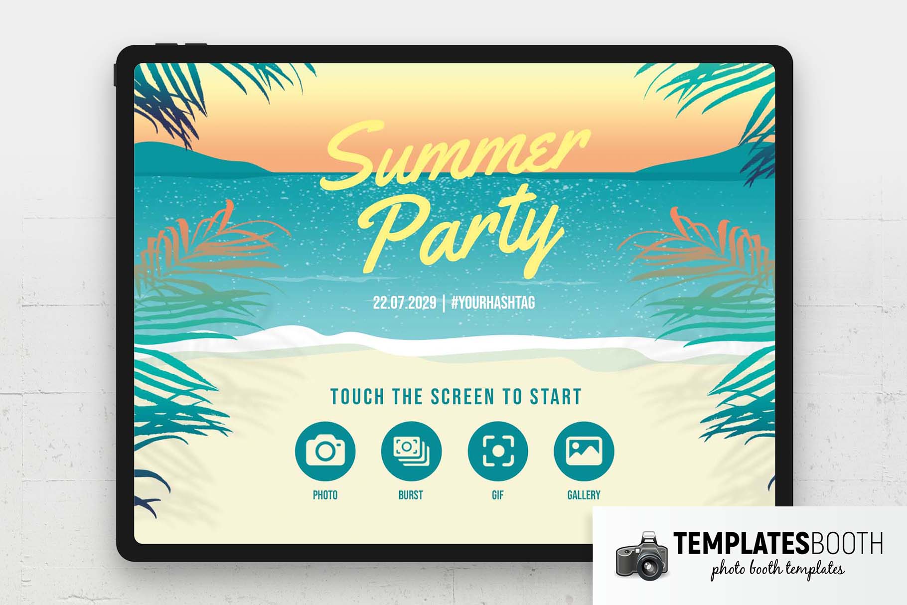 Tropical Summer Photo Booth Welcome Screen