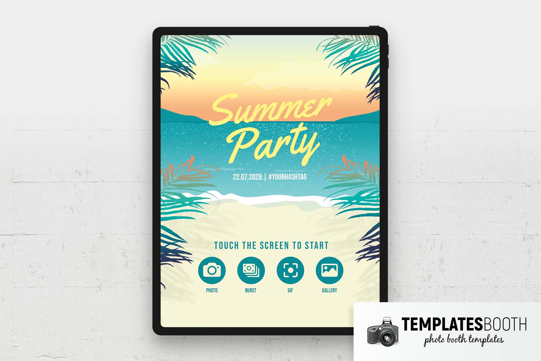Tropical Summer Photo Booth Welcome Screen