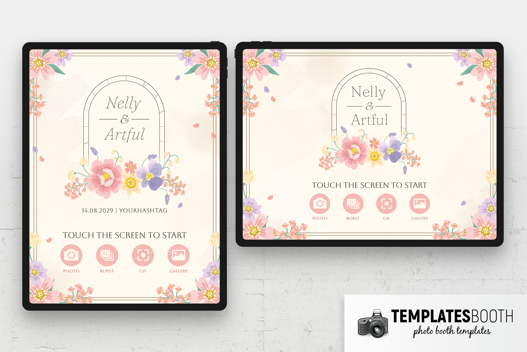 Free Colorful Flower Photo Booth Welcome Screen