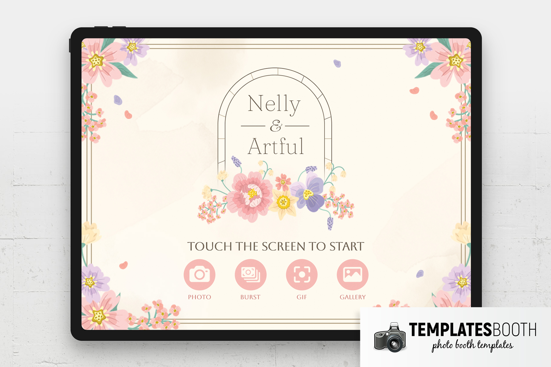 Free Colorful Flower Photo Booth Welcome Screen