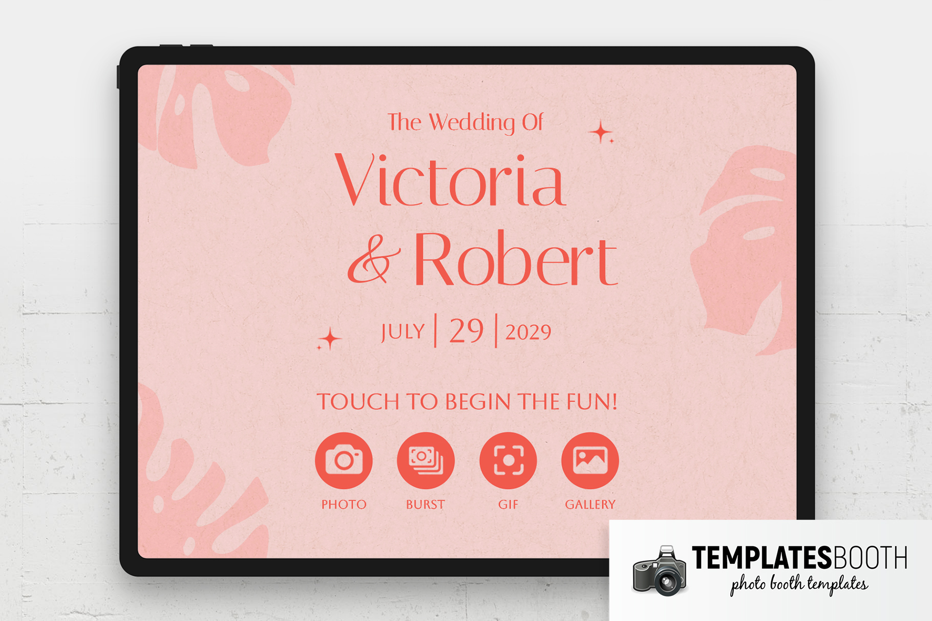 Simple Pink Photo Booth Welcome Screen