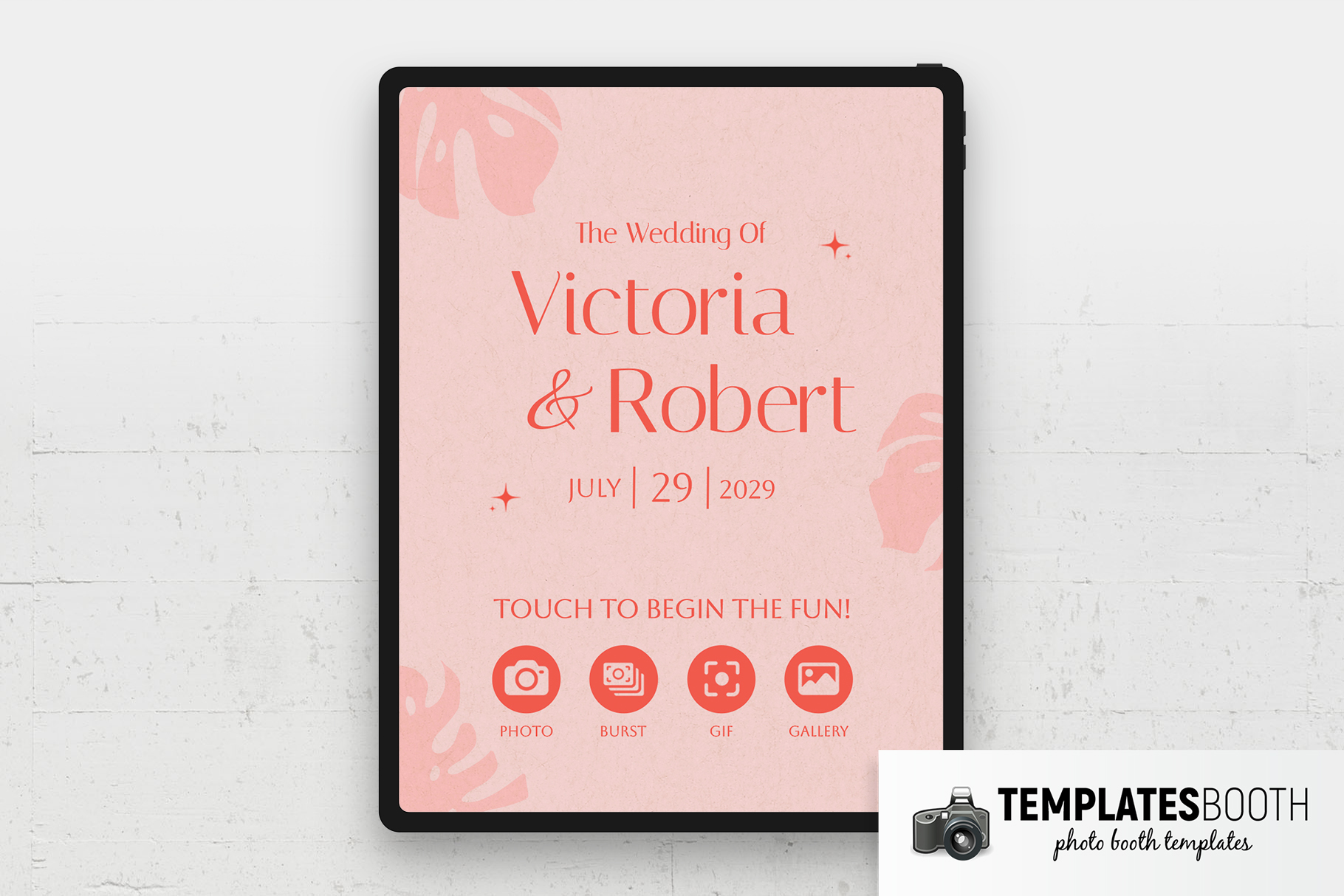 Simple Pink Photo Booth Welcome Screen