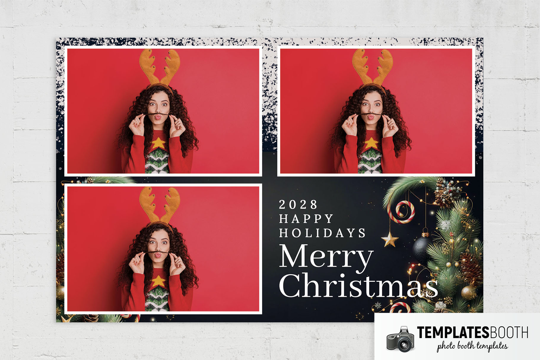 Free Merry Christmas Photo Booth Template