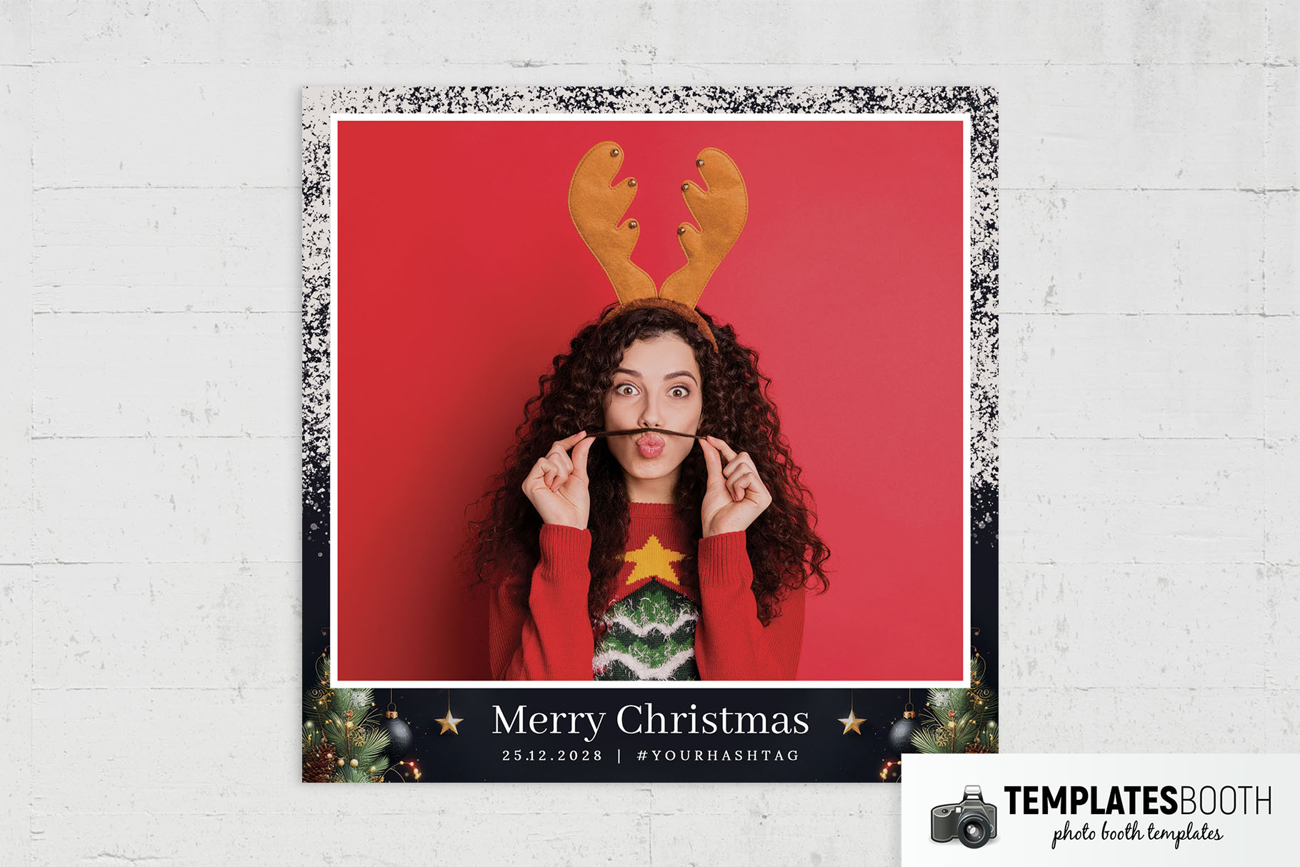 Free Merry Christmas Photo Booth Template