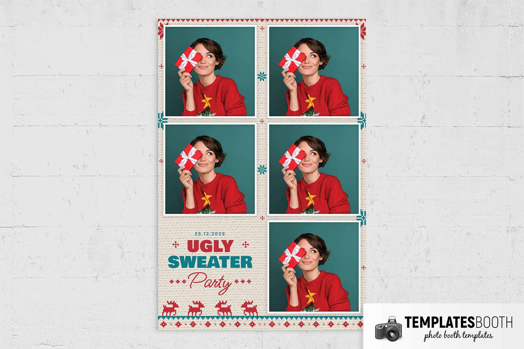 Free Ugly Christmas Sweater Photo Booth Template