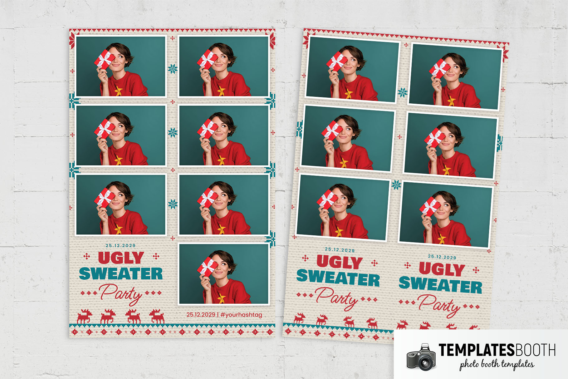 Free Ugly Christmas Sweater Photo Booth Template