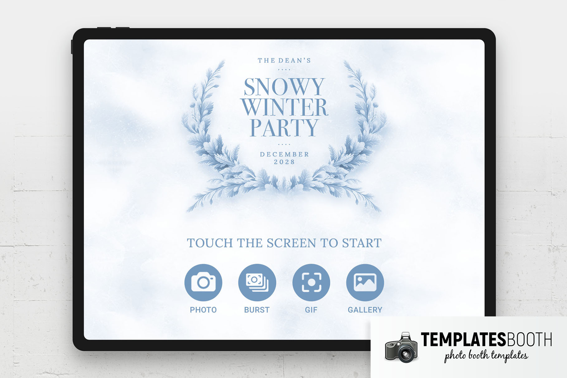 Winter Photo Booth Welcome Screen