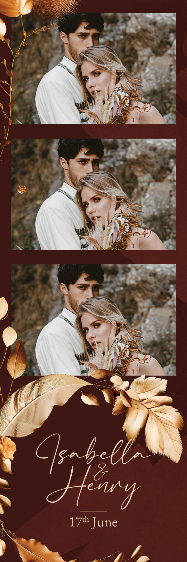 Mariage rustique 2x6 Modèle de bande photo