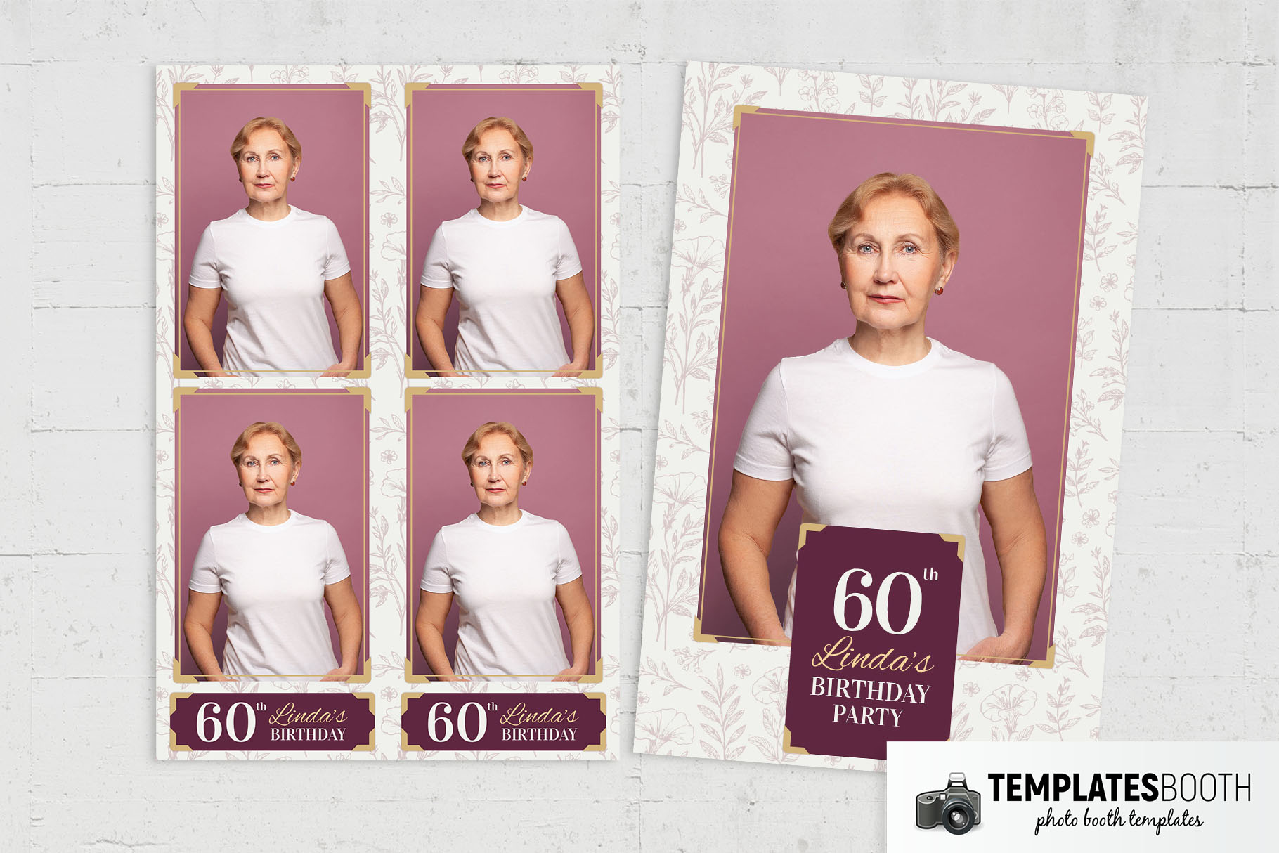 60th Birthday Photo Booth Template
