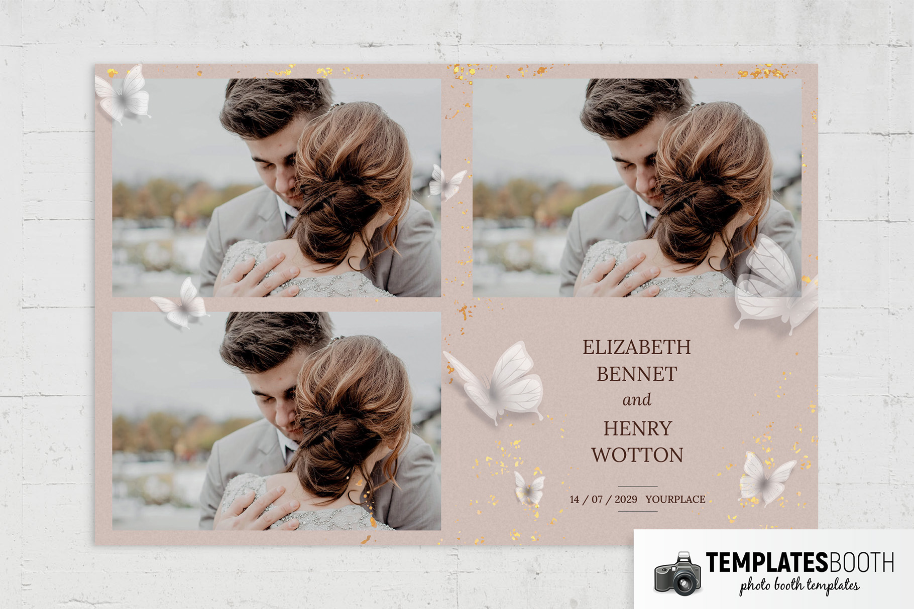 Wedding Butterflies Photo Booth Template