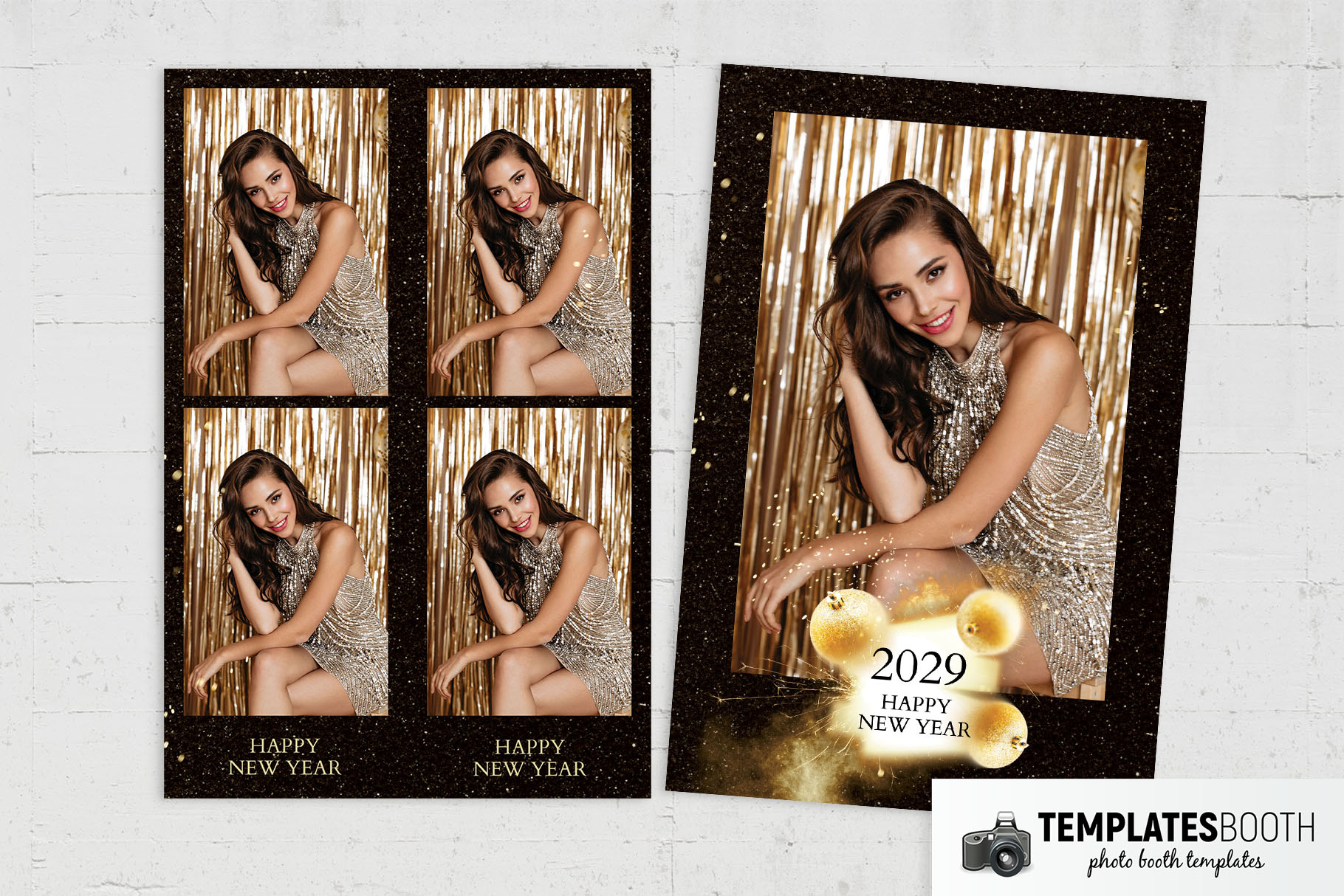 Black & Gold NYE Photo Booth Template