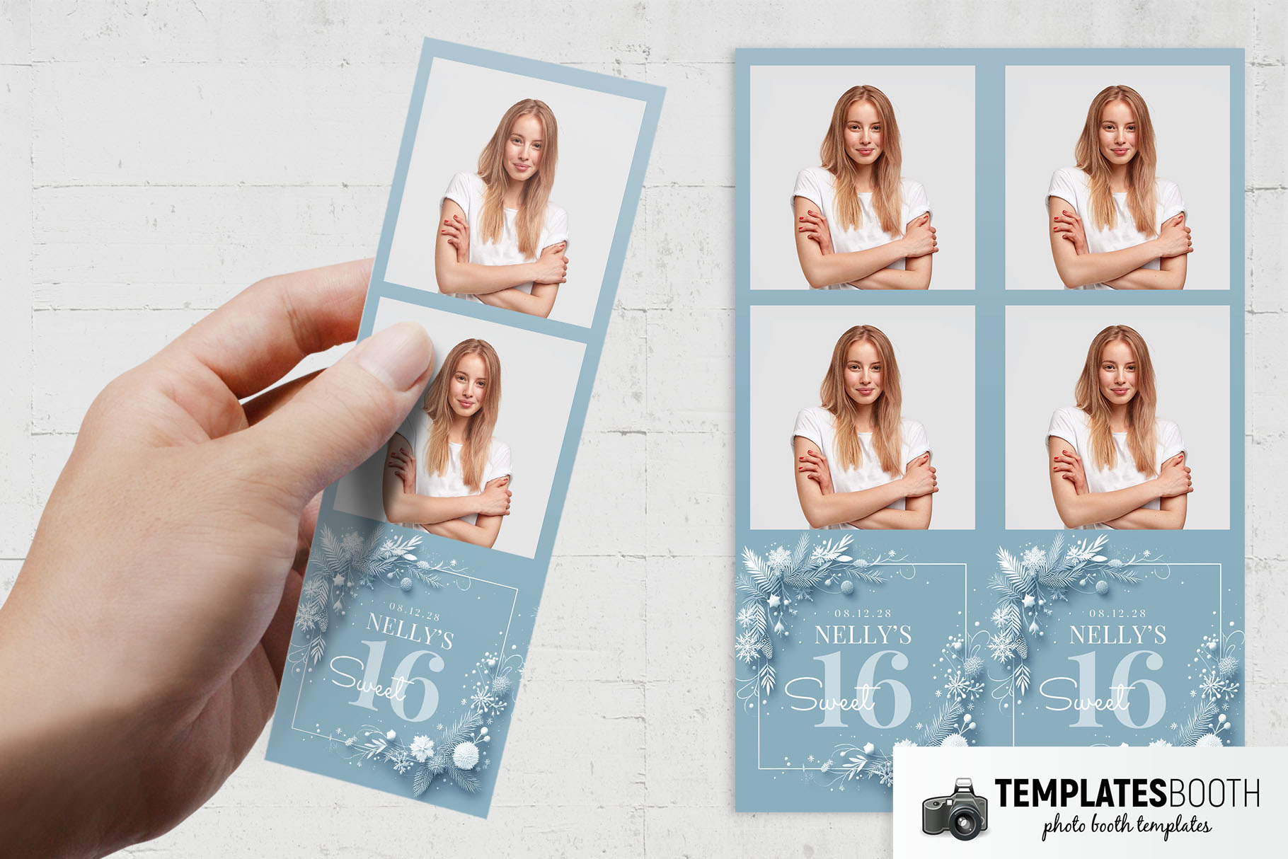 Blue Sweet 16th Photo Booth Template