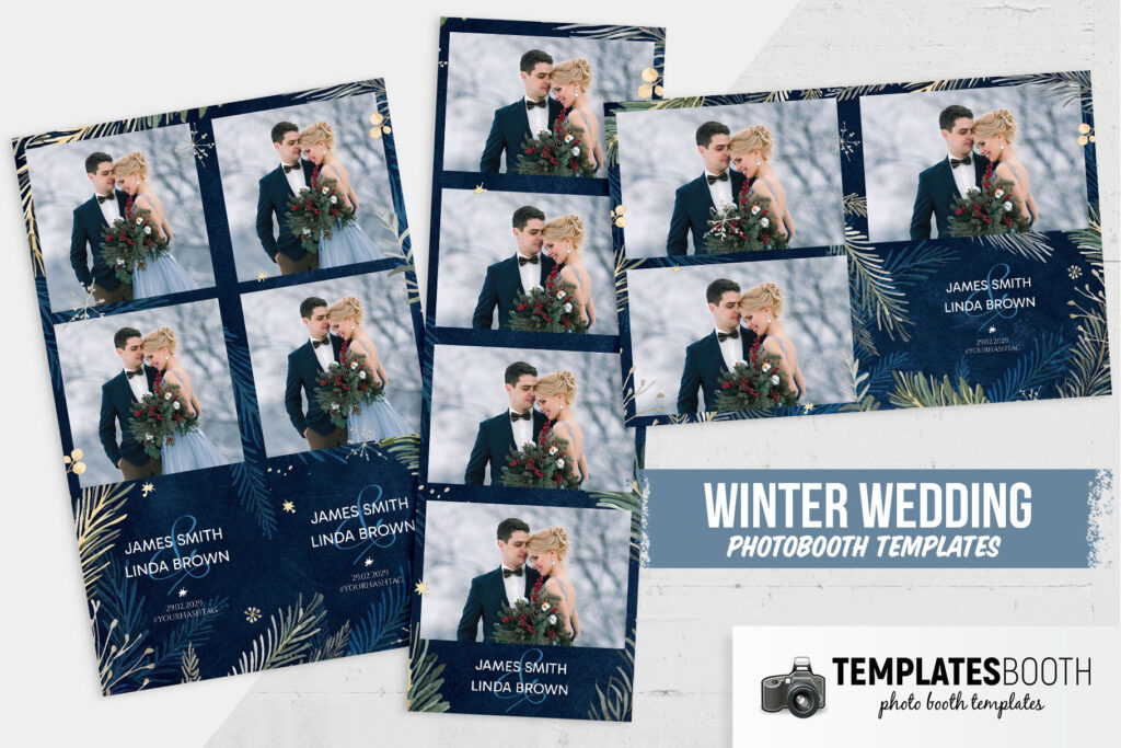 Blue Winter Wedding Photo Booth Template