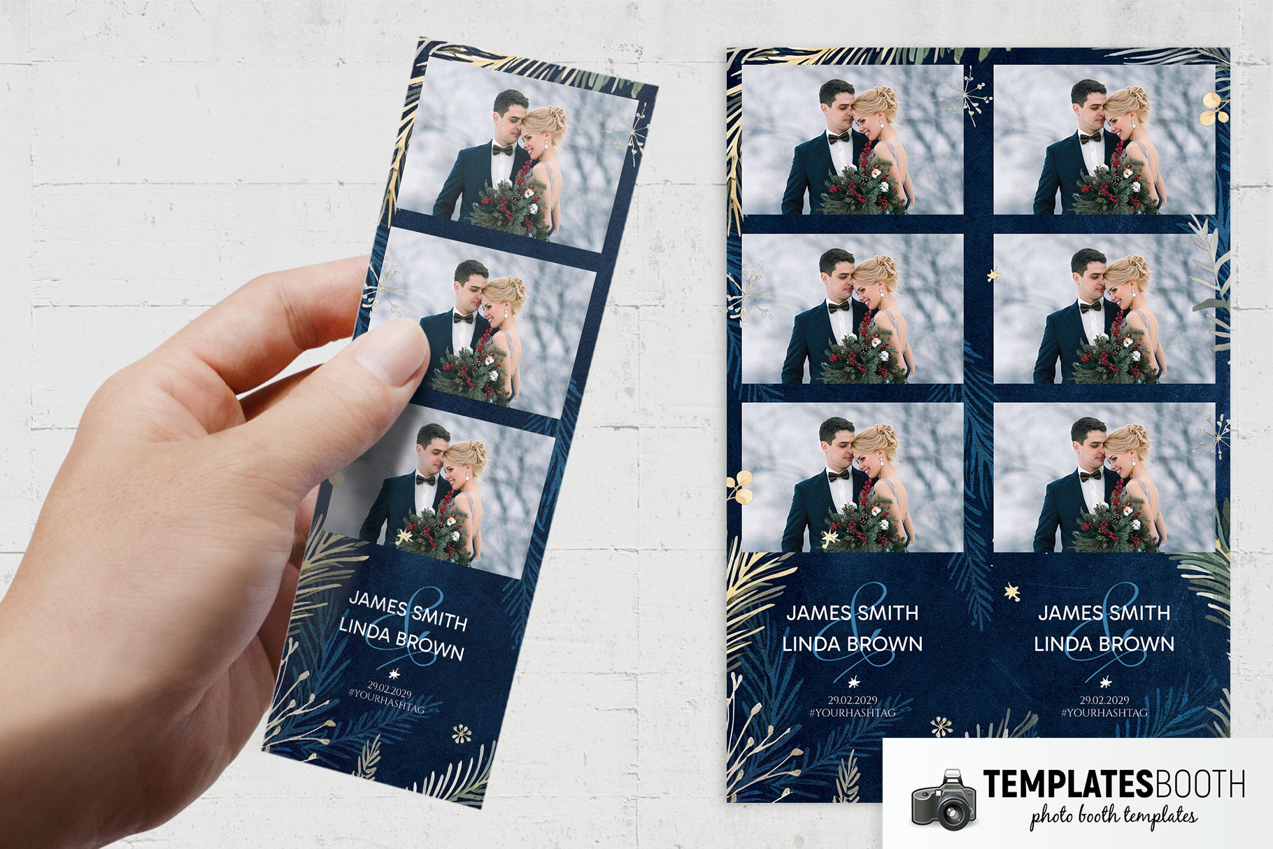 Blue Winter Wedding Photo Booth Template