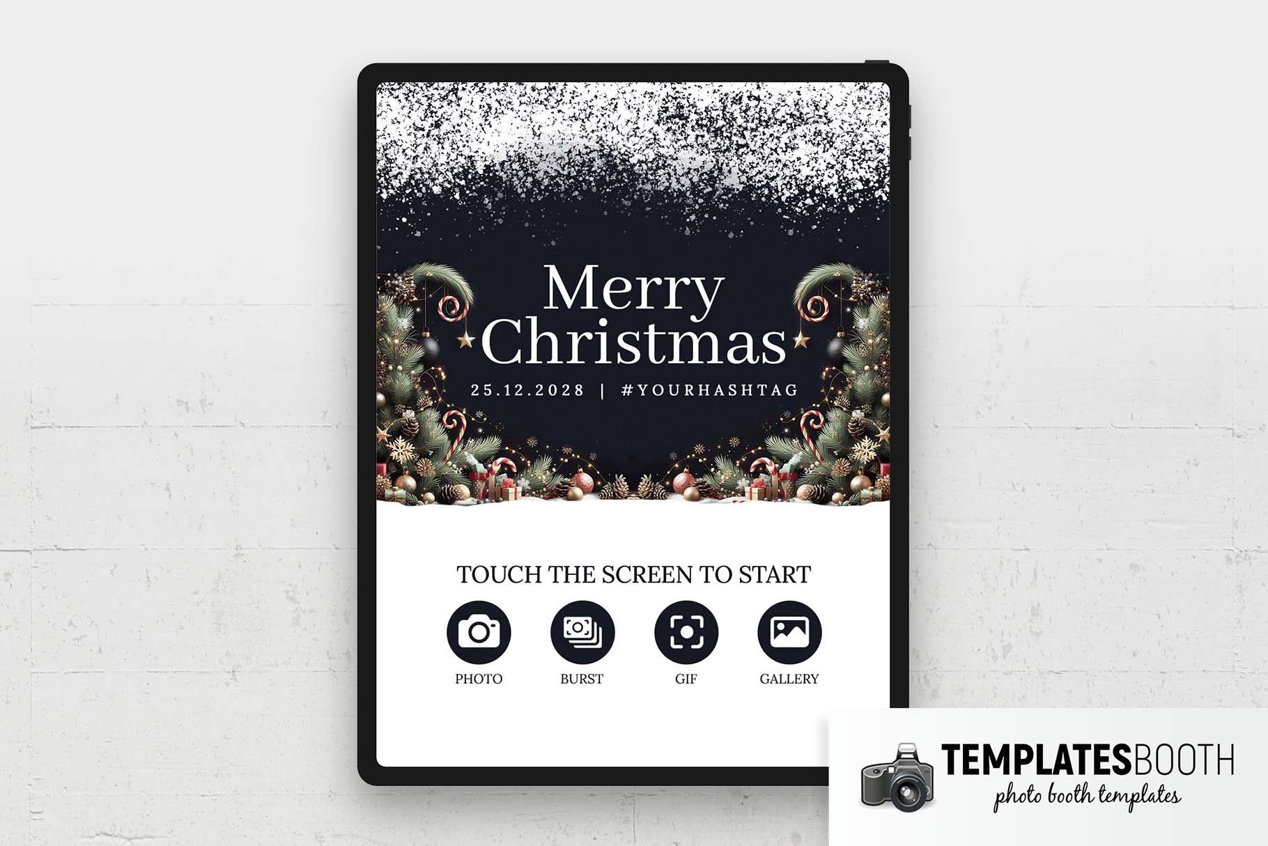 Merry Christmas Photo Booth Welcome Screen