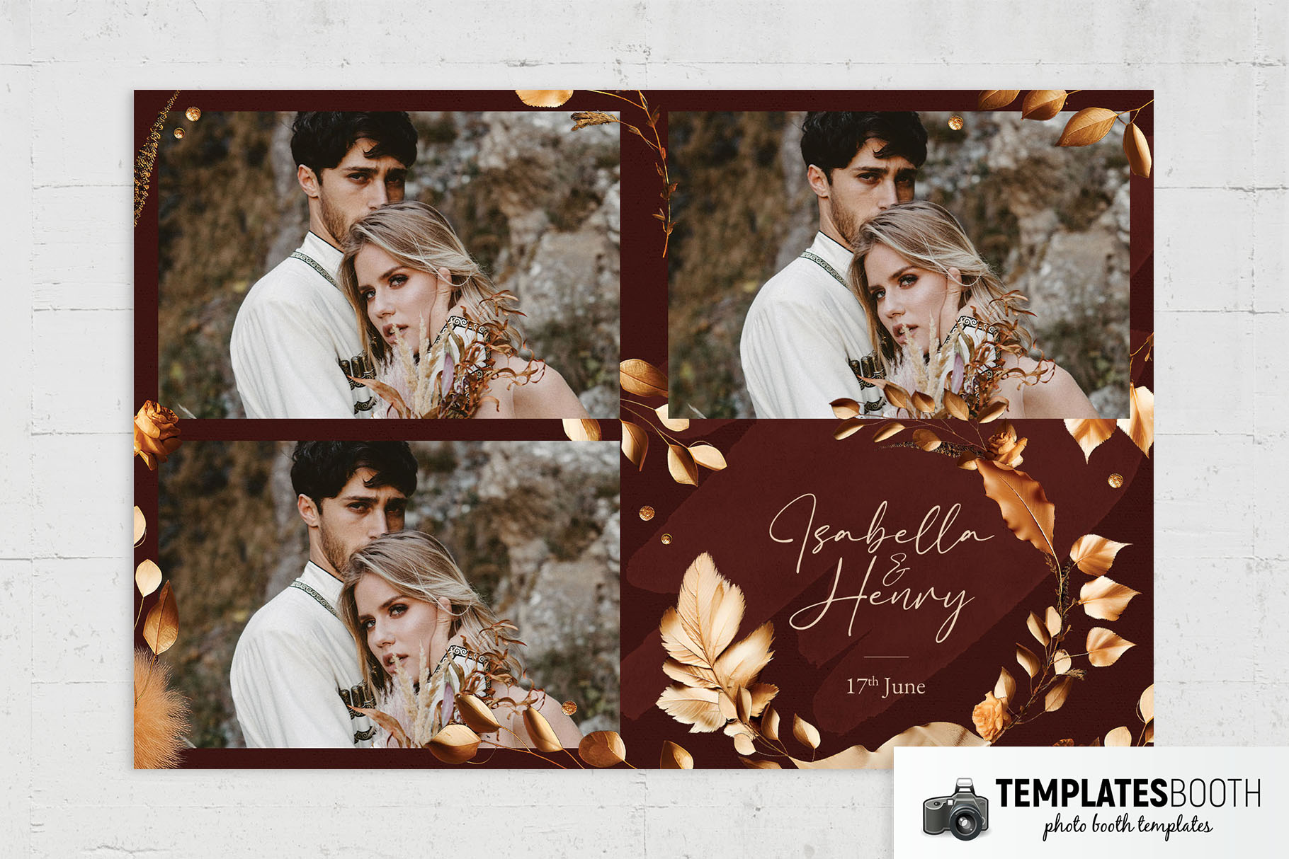 Rustic Autumn Wedding Photo Booth Template