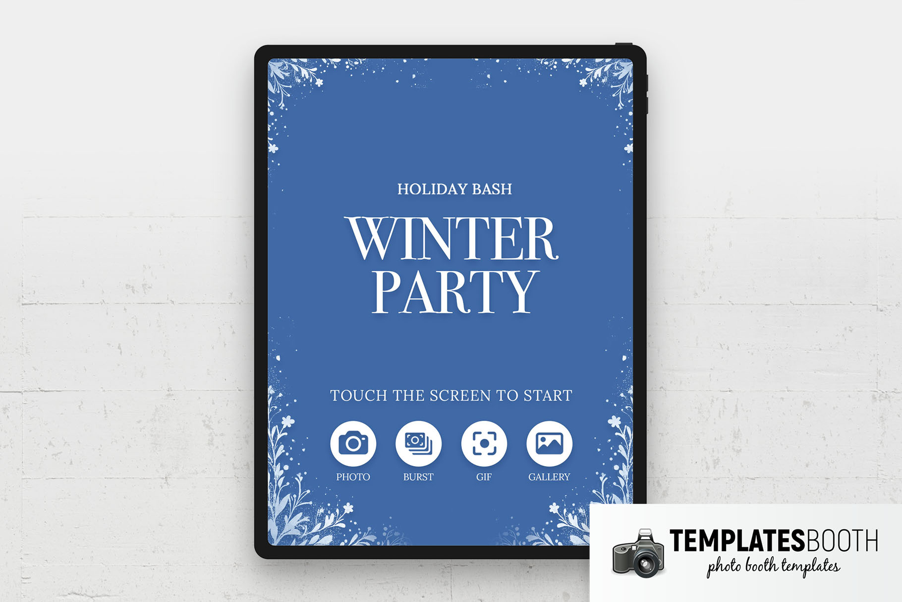 Winter Party Photo Booth Welcome Screen