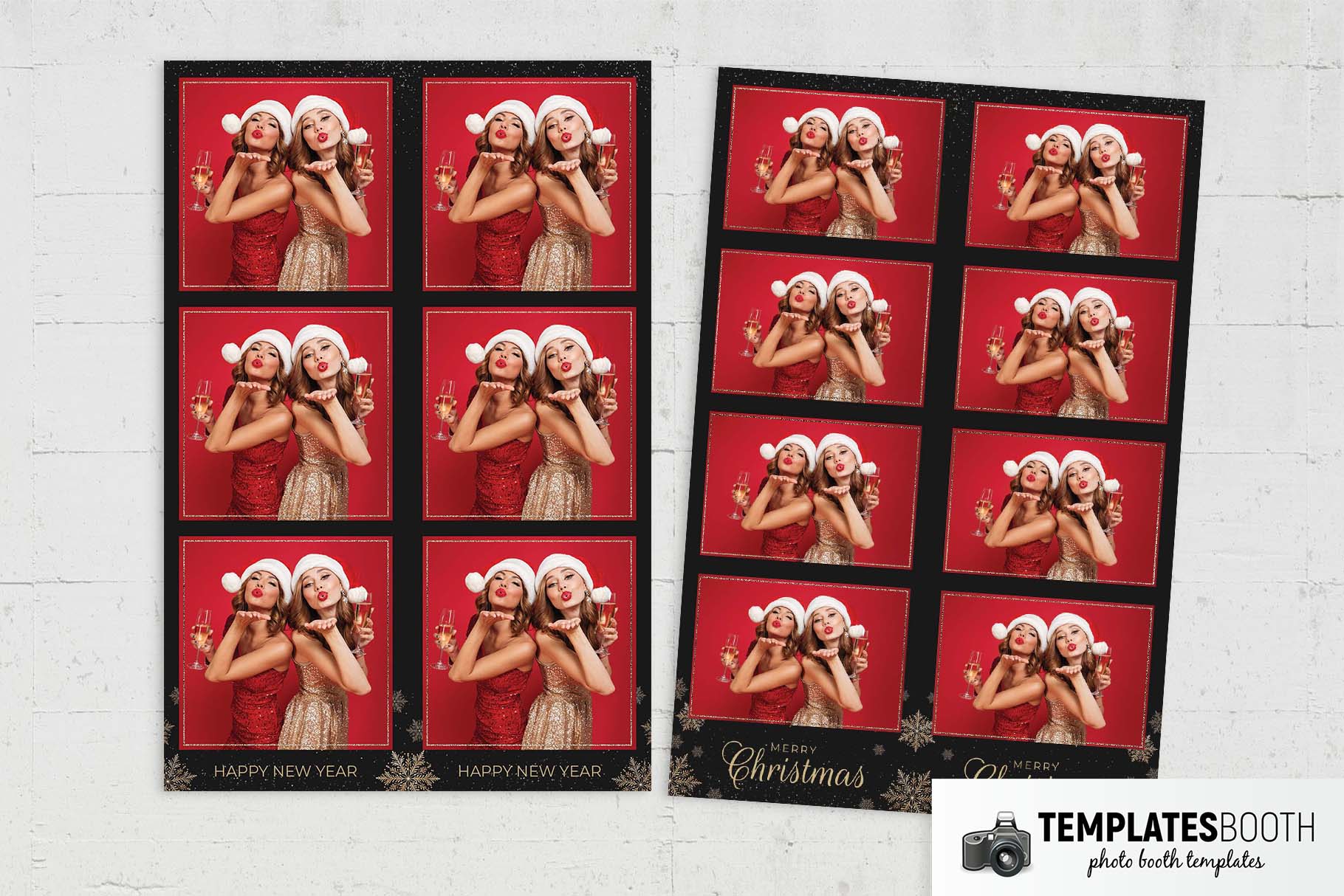 Black & Gold Christmas Photo Booth Template