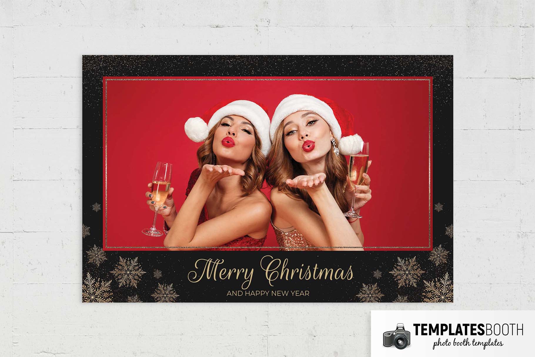 Black & Gold Christmas Photo Booth Template