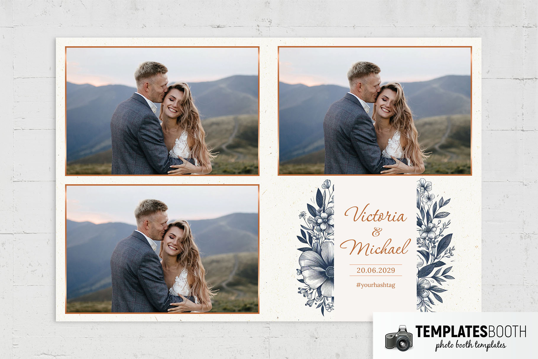 Bronze & Blue Photo Booth Template