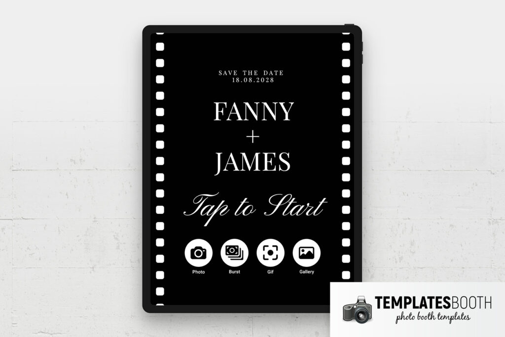 Film Strip Photo Booth Welcome Screen