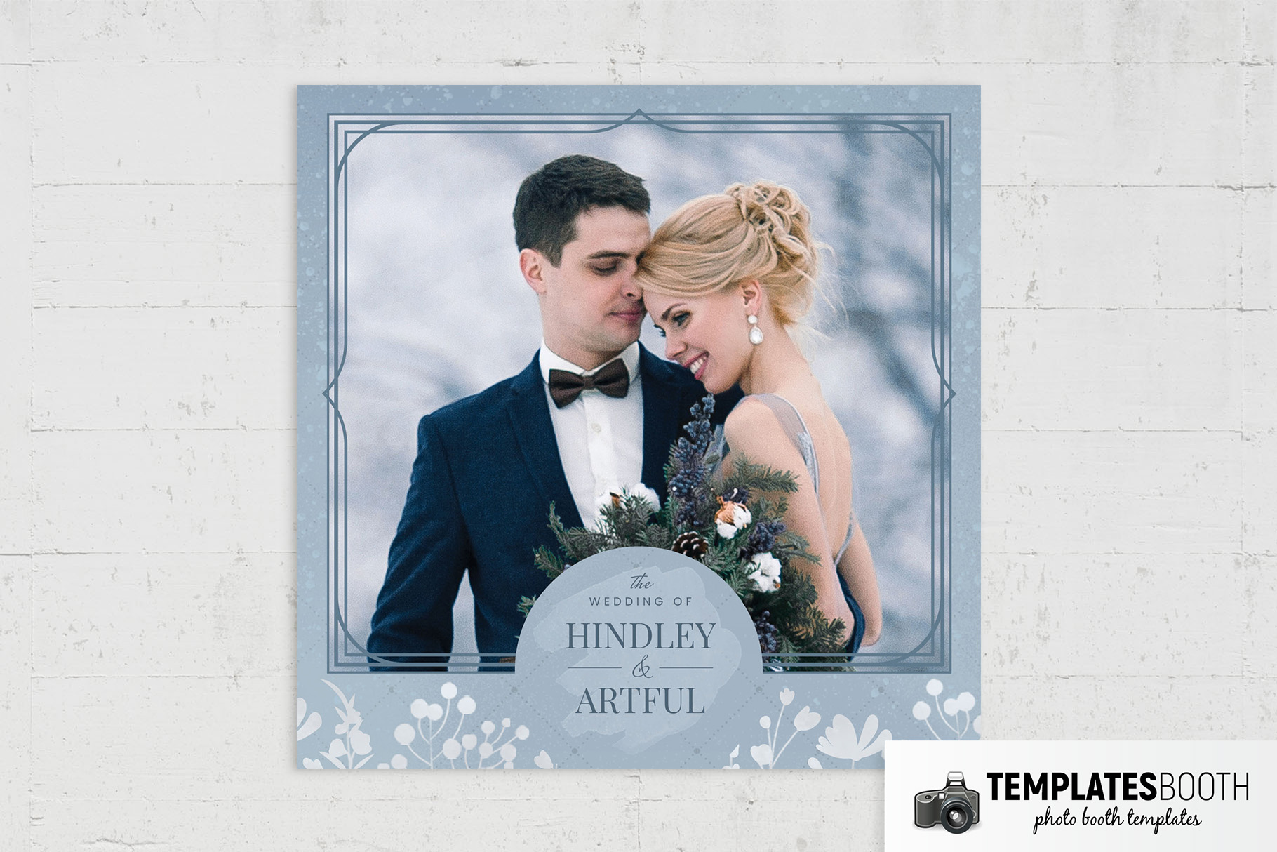 Ice Blue Wedding Photo Booth Template