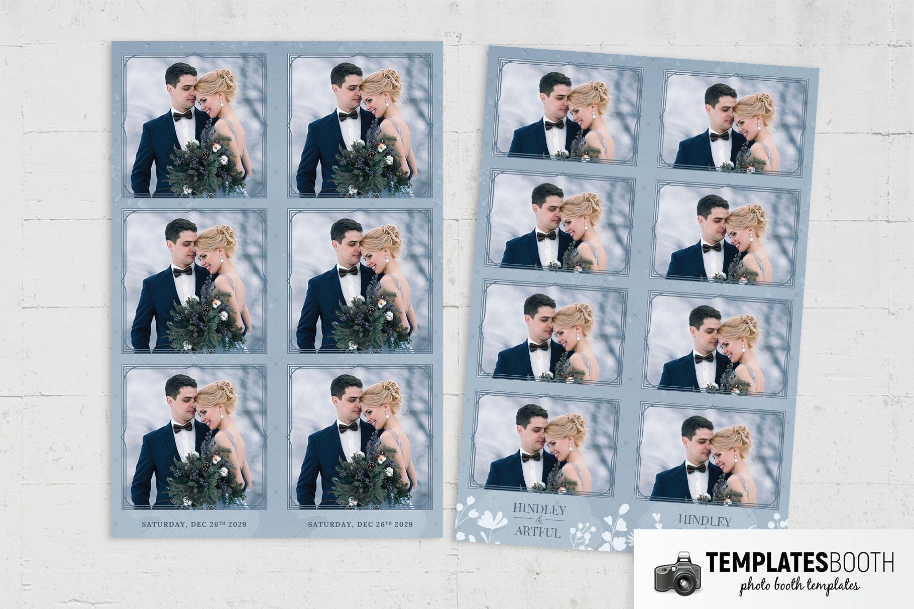Ice Blue Wedding Photo Booth Template