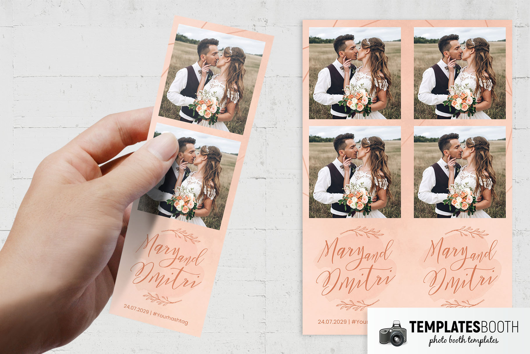 Just Peachy Wedding Photo Booth Template