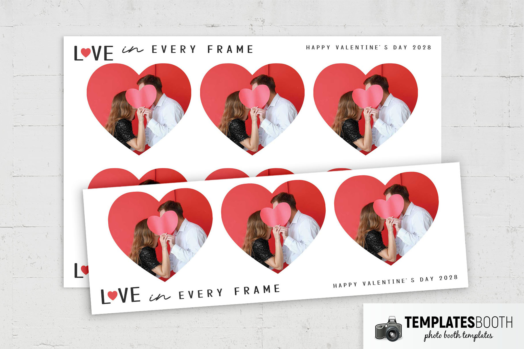 Valentines Heart Photo Booth Template