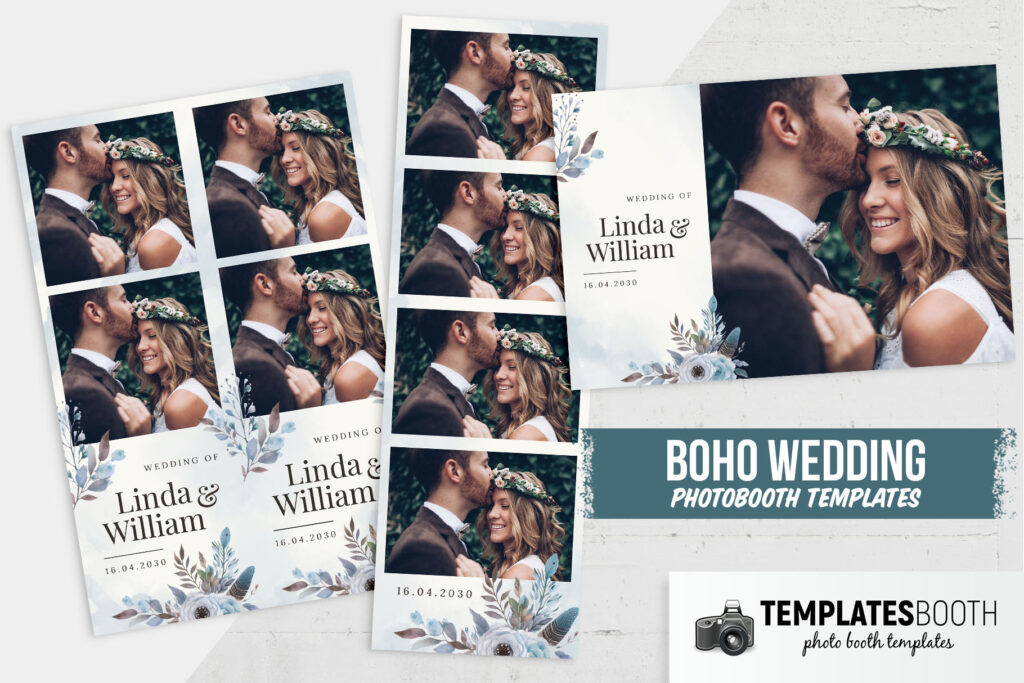 Blue Boho Photo Booth Template